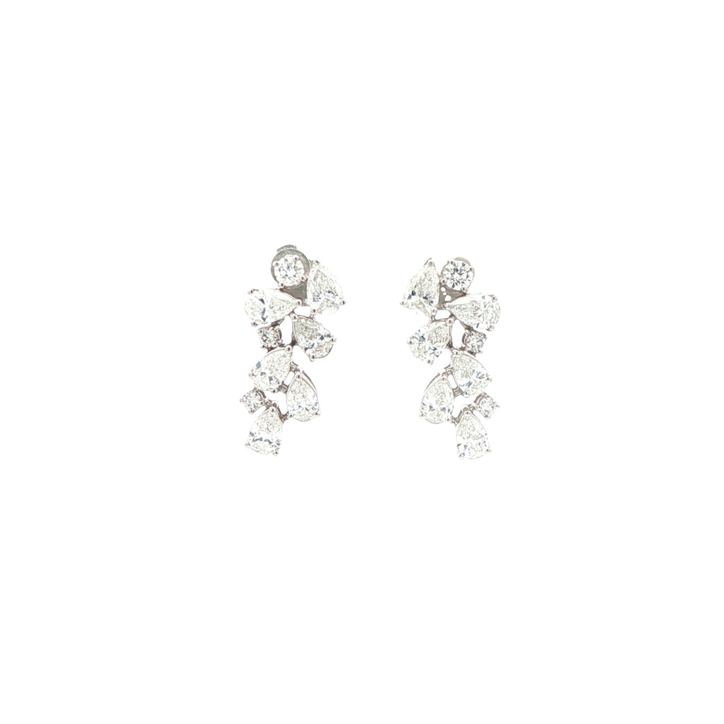 Pear X Round Dangling Earrings