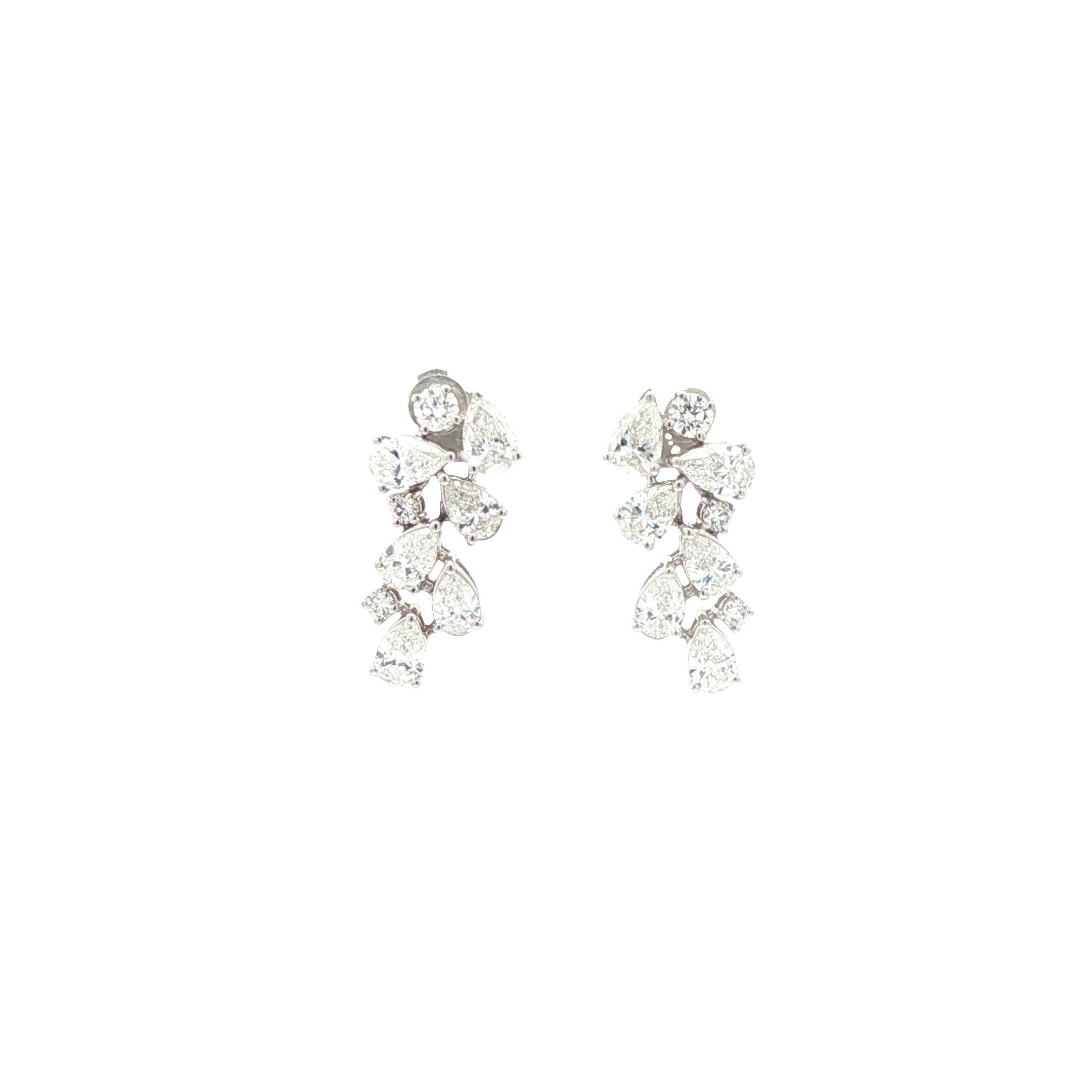 Pear X Round Dangling Earrings