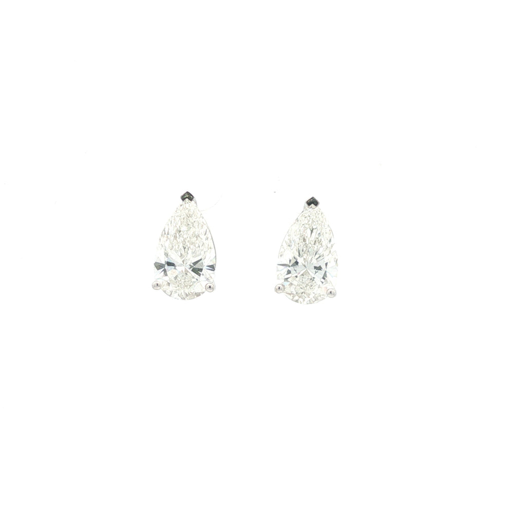 4ct Pear-Cut Diamond Stud Earrings