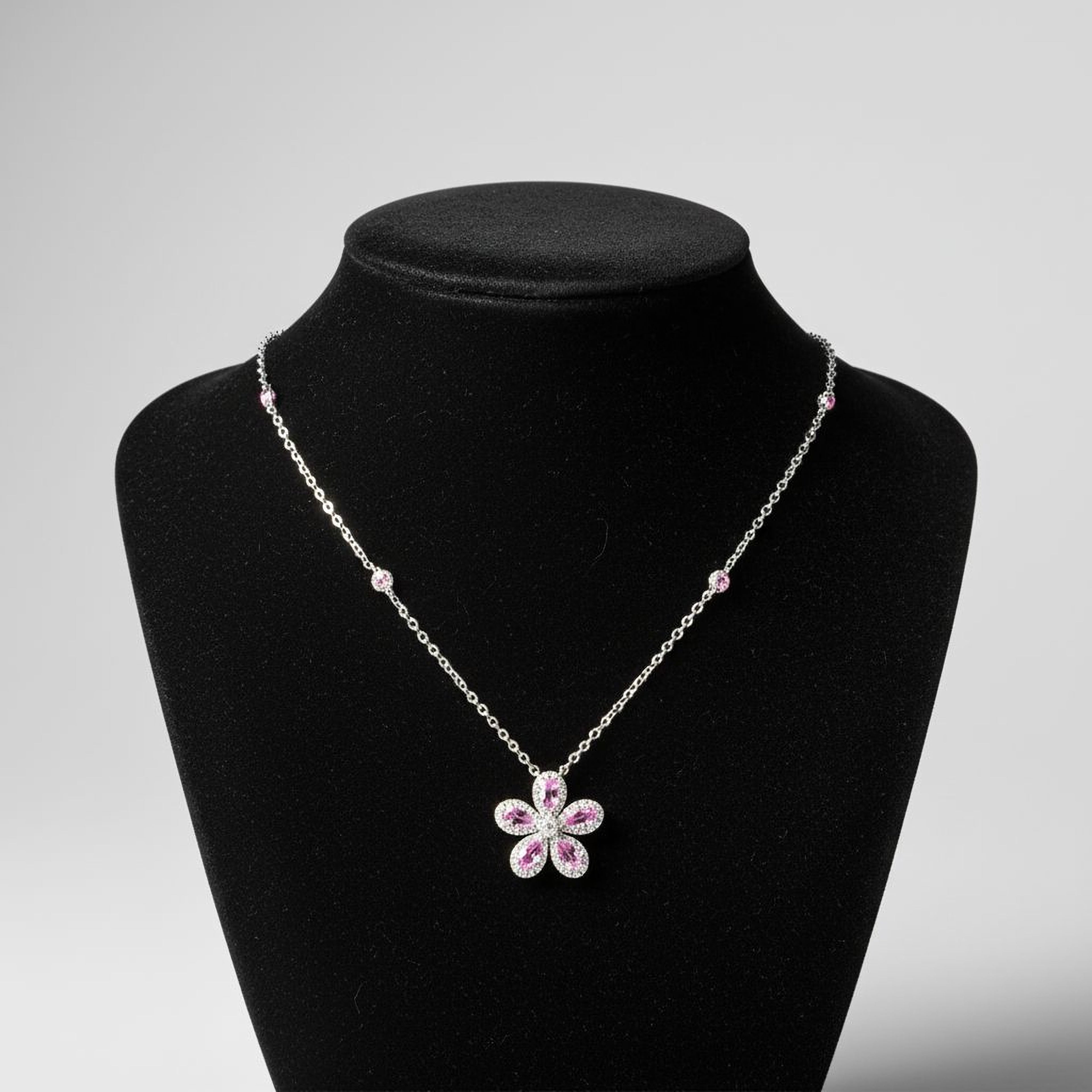 Mini Flower Necklace (Pink)
