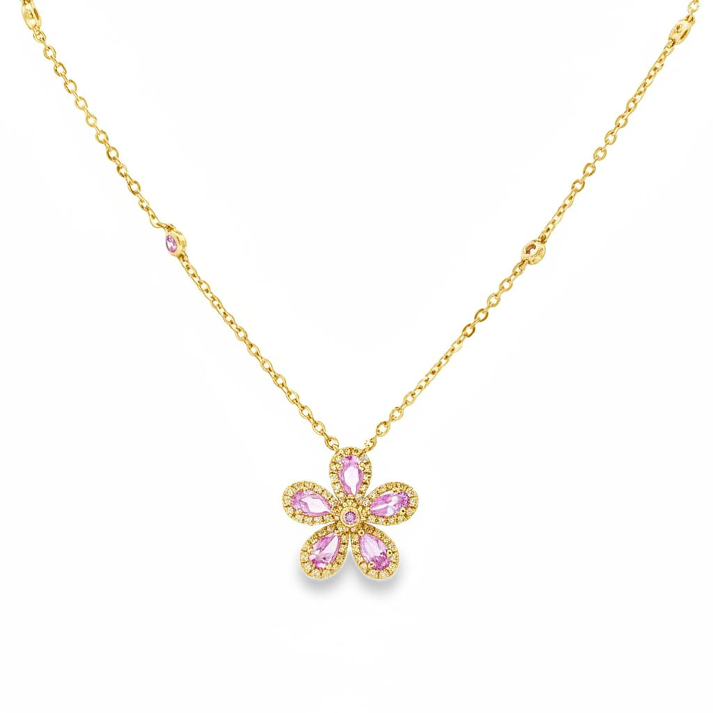 Mini Flower Necklace (Pink)