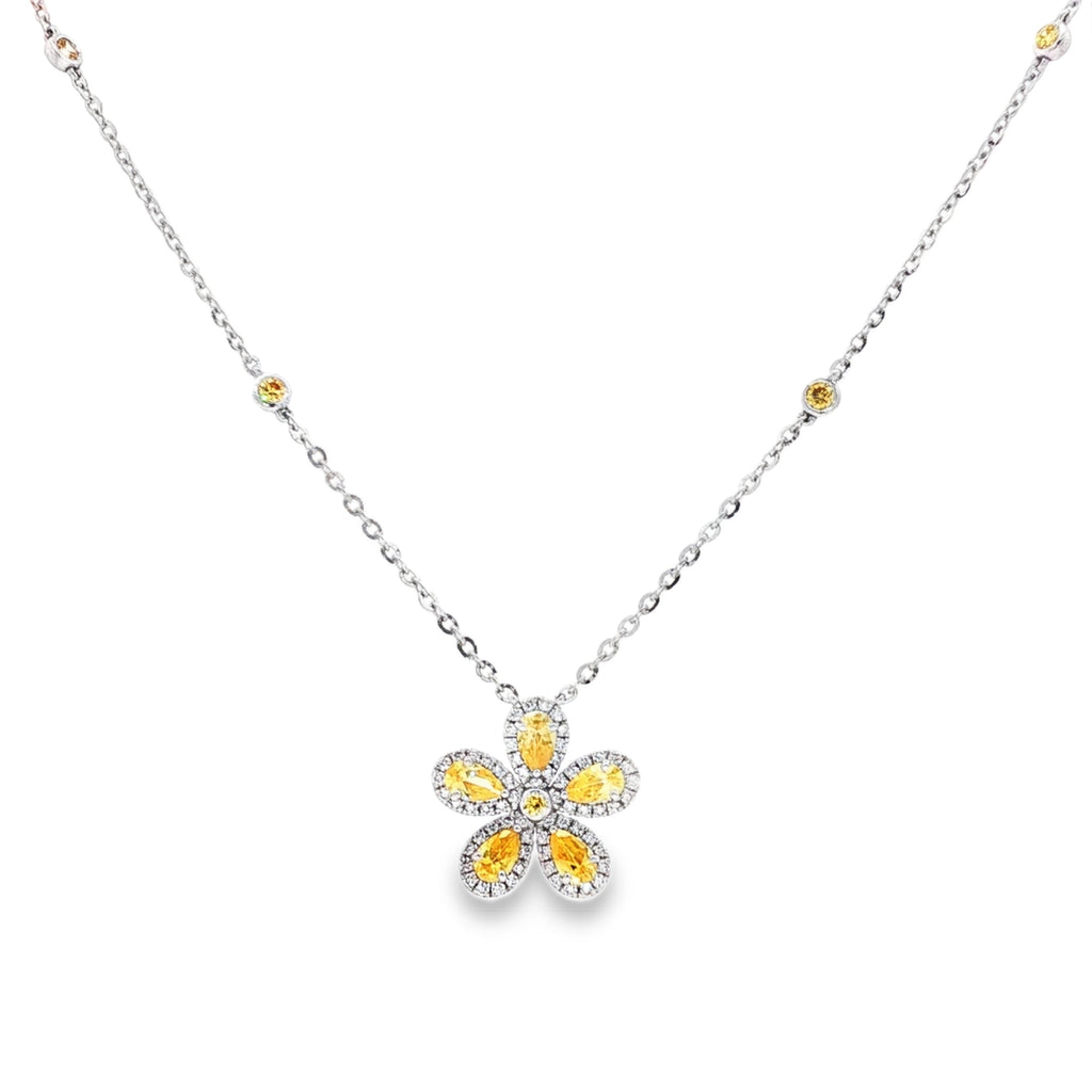 Mini Flower Necklace (Yellow)