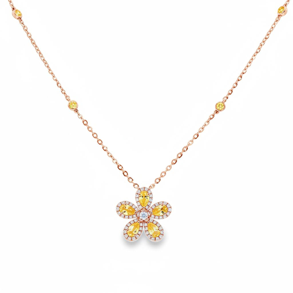 Mini Flower Necklace (Yellow)