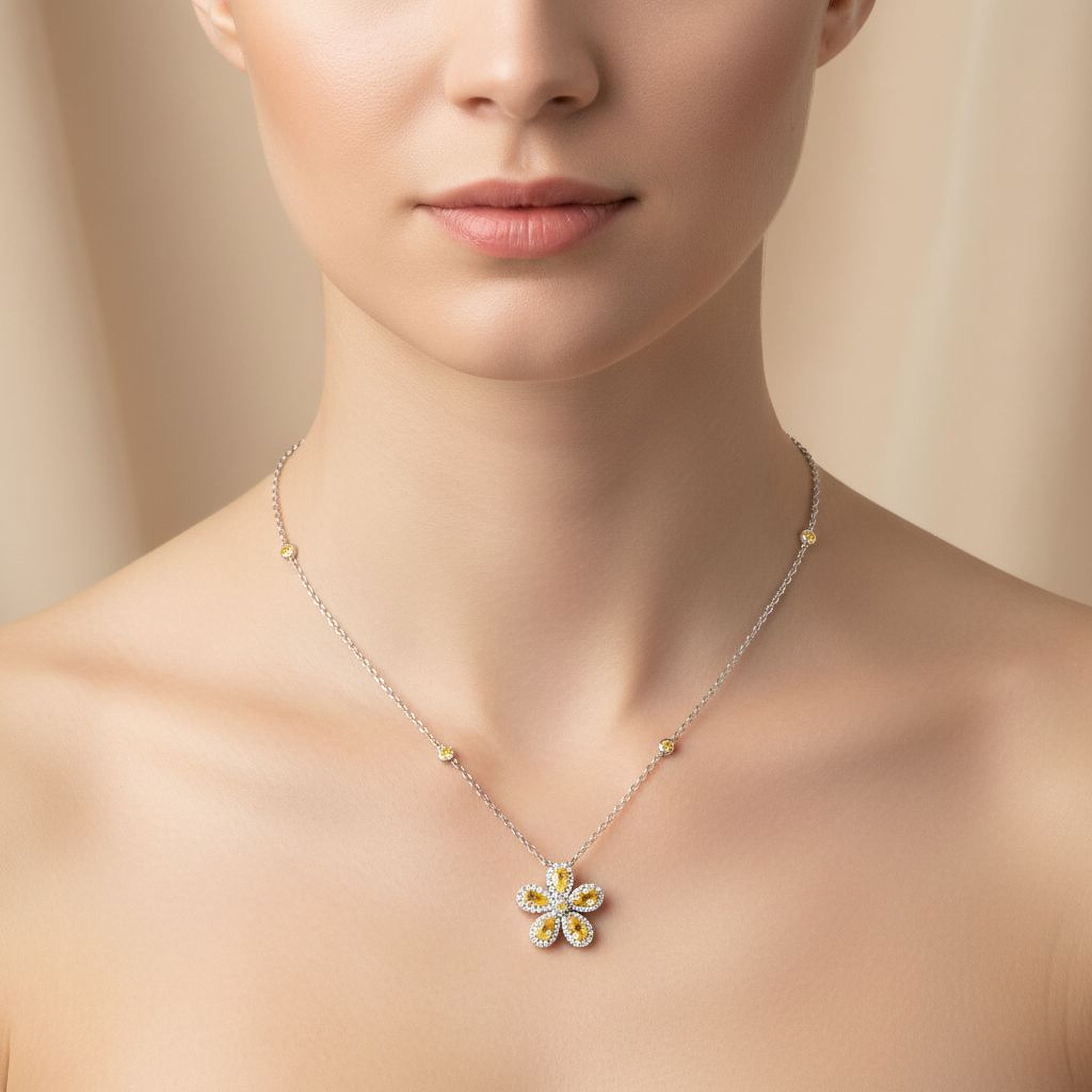 Mini Flower Necklace (Yellow)