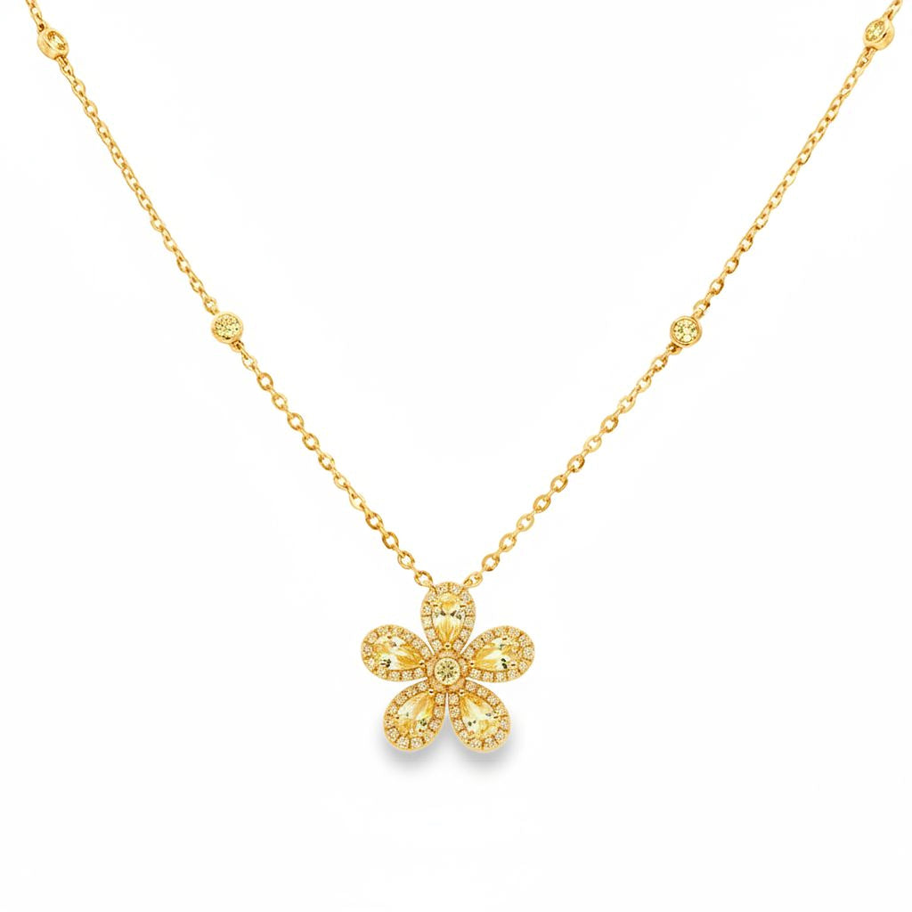 Mini Flower Necklace (Yellow)