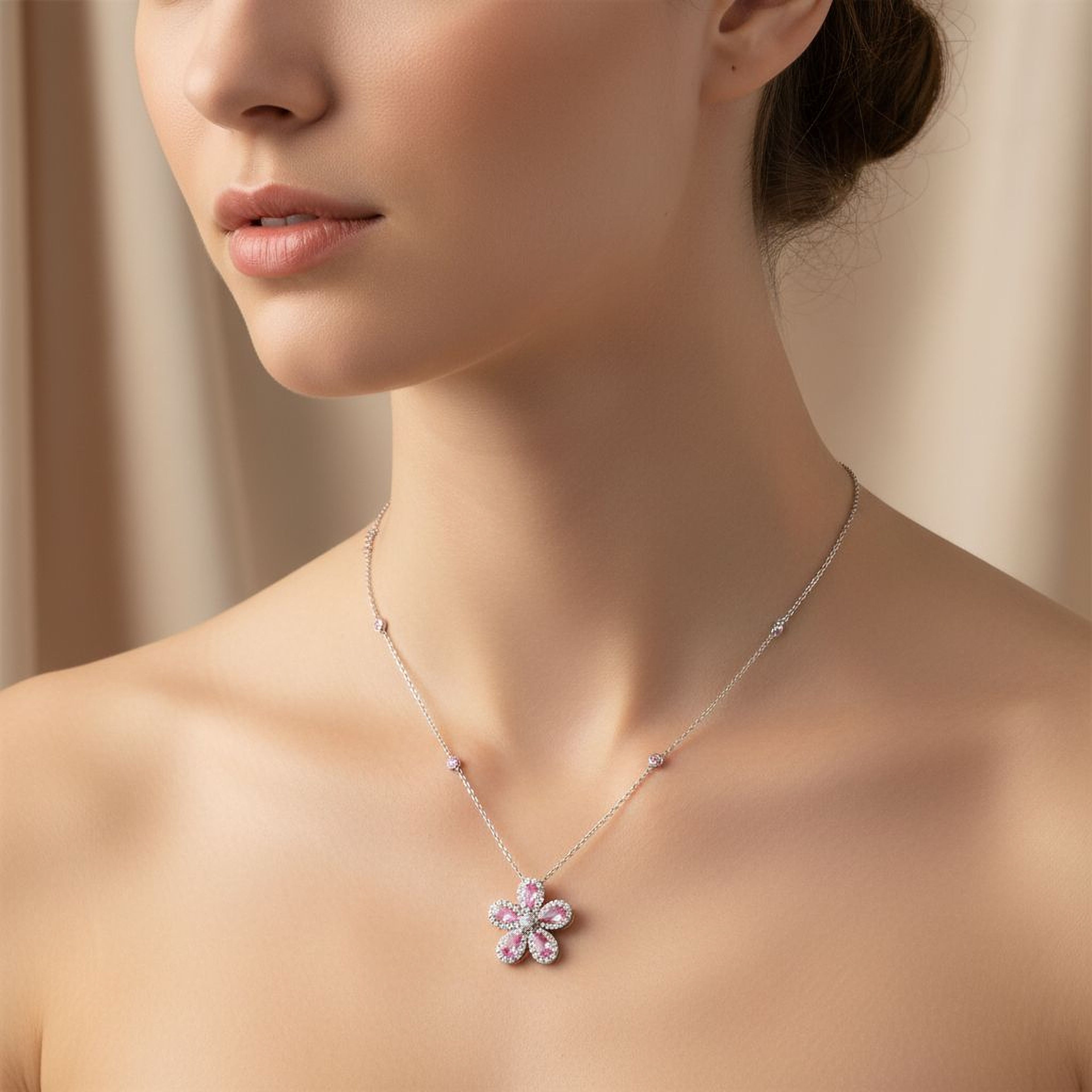 Flower Necklace (Pink)