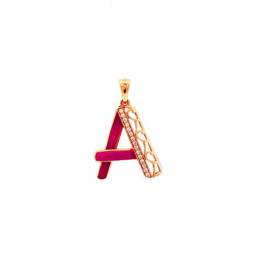 'A' Enamel Initial Pendant