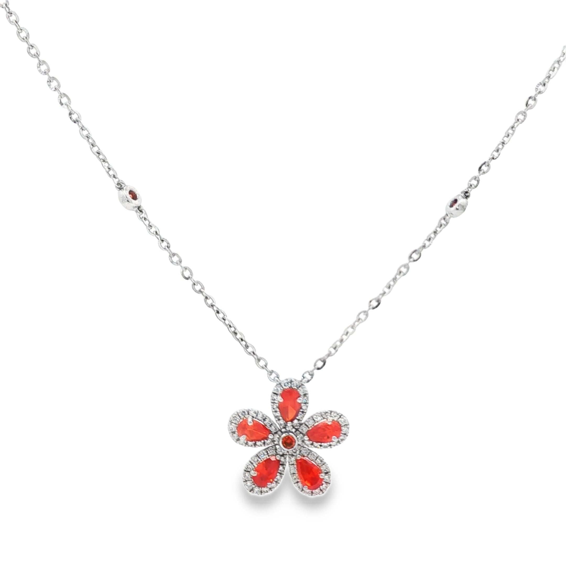 Mini Flower Necklace (Orange)