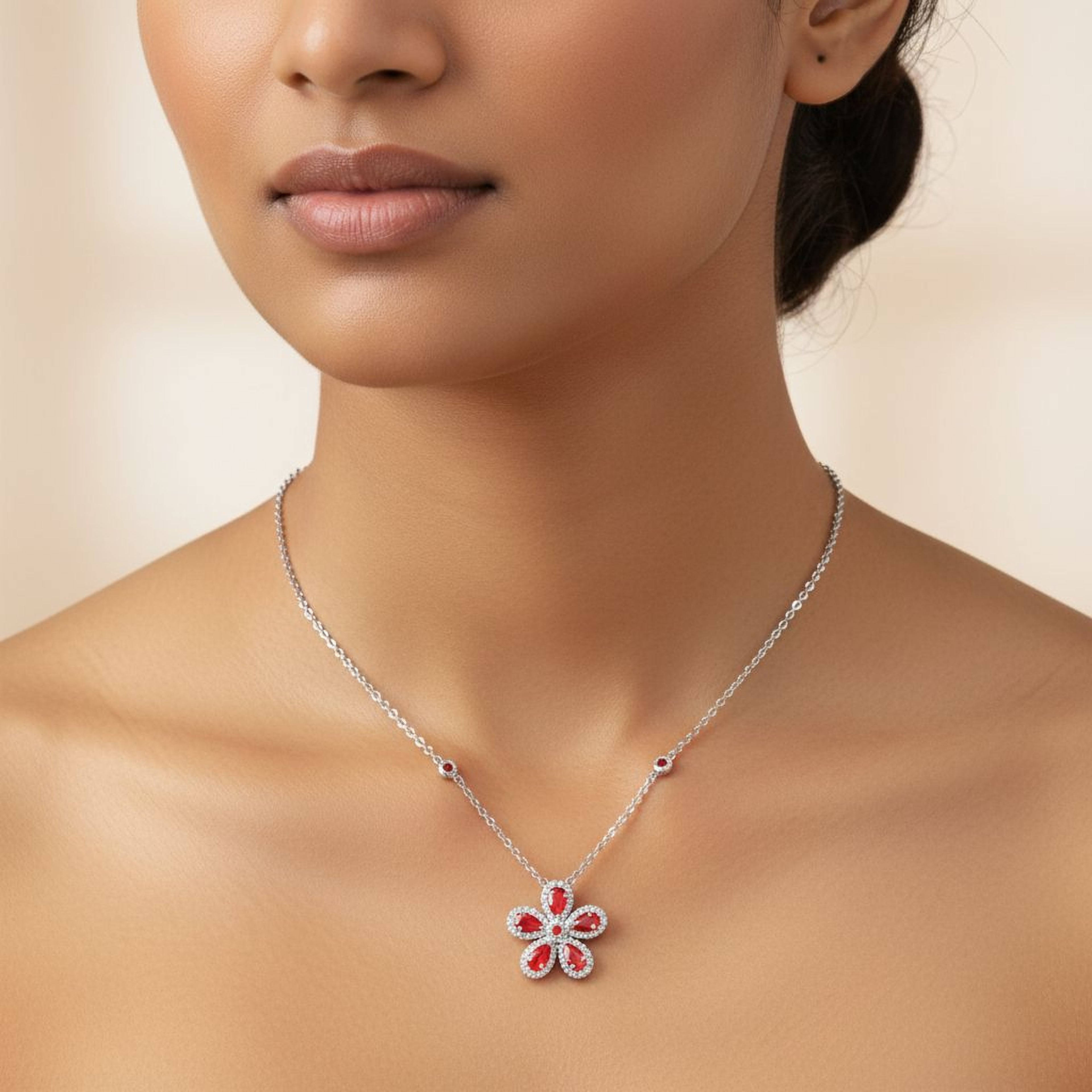 Mini Flower Necklace (Orange)