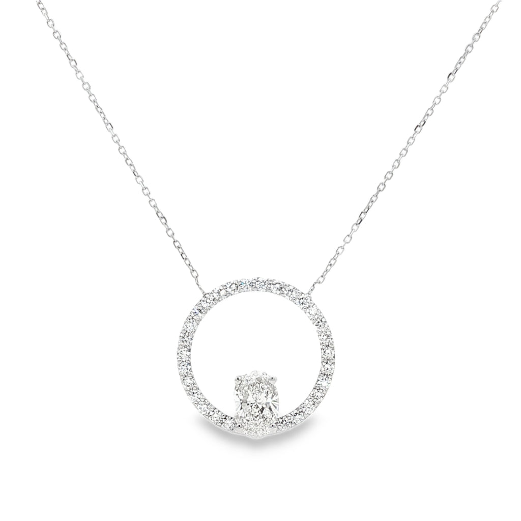 2.5ct Oval Halo Pendant