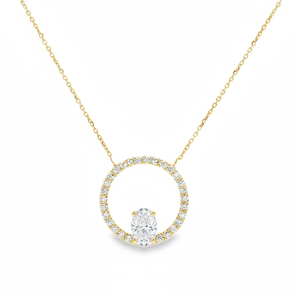 2.5ct Oval Halo Pendant