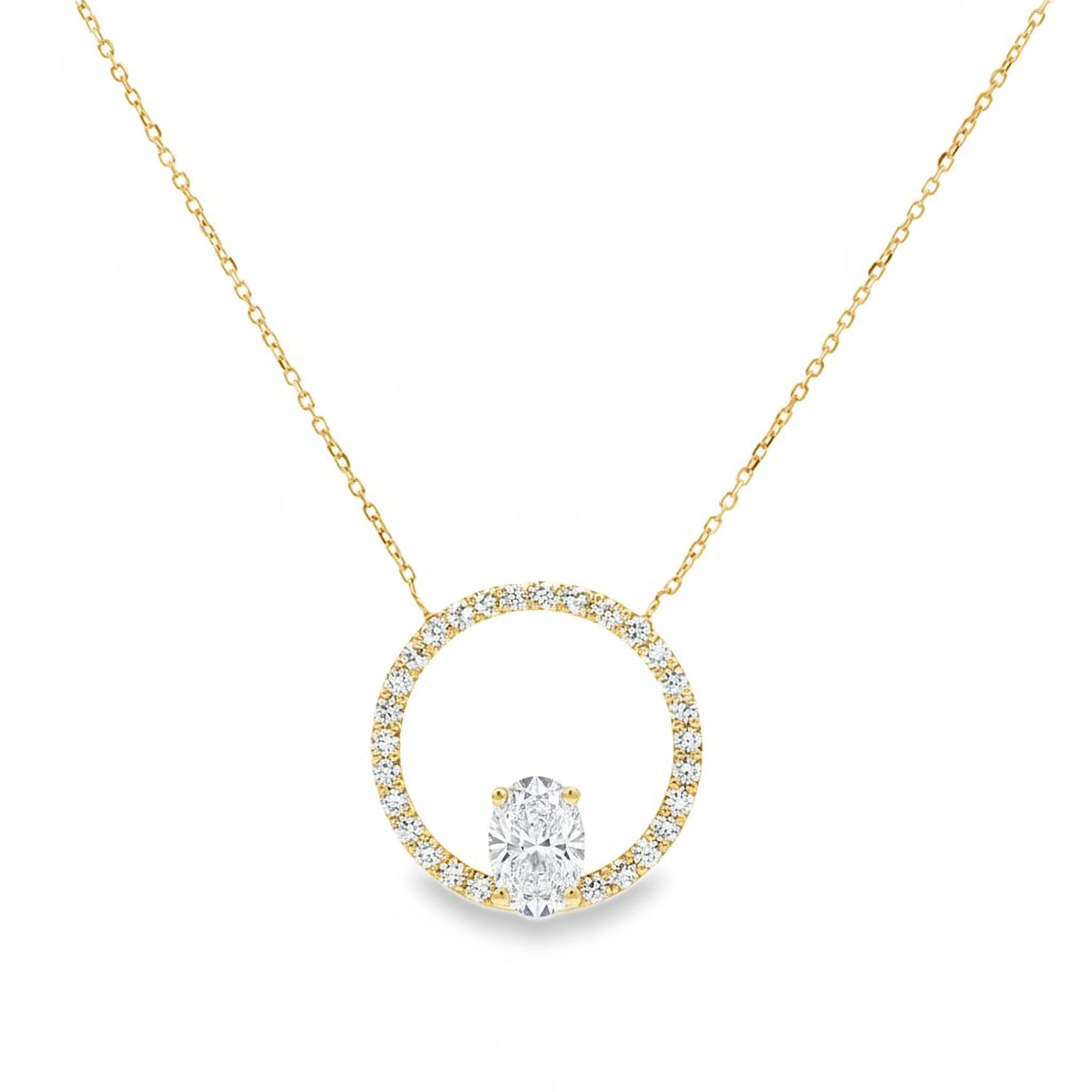 2.5ct Oval Halo Pendant