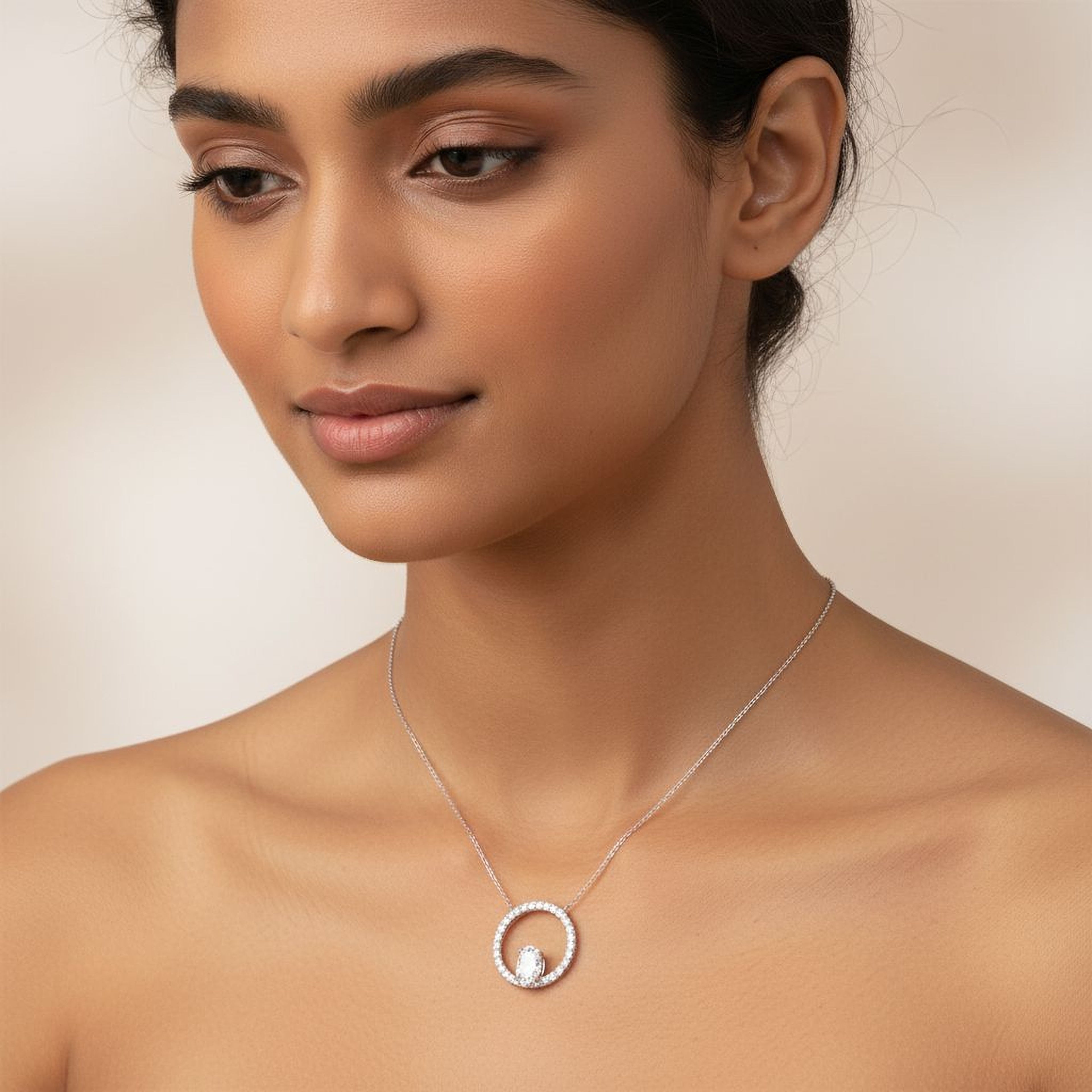 2.5ct Oval Halo Pendant