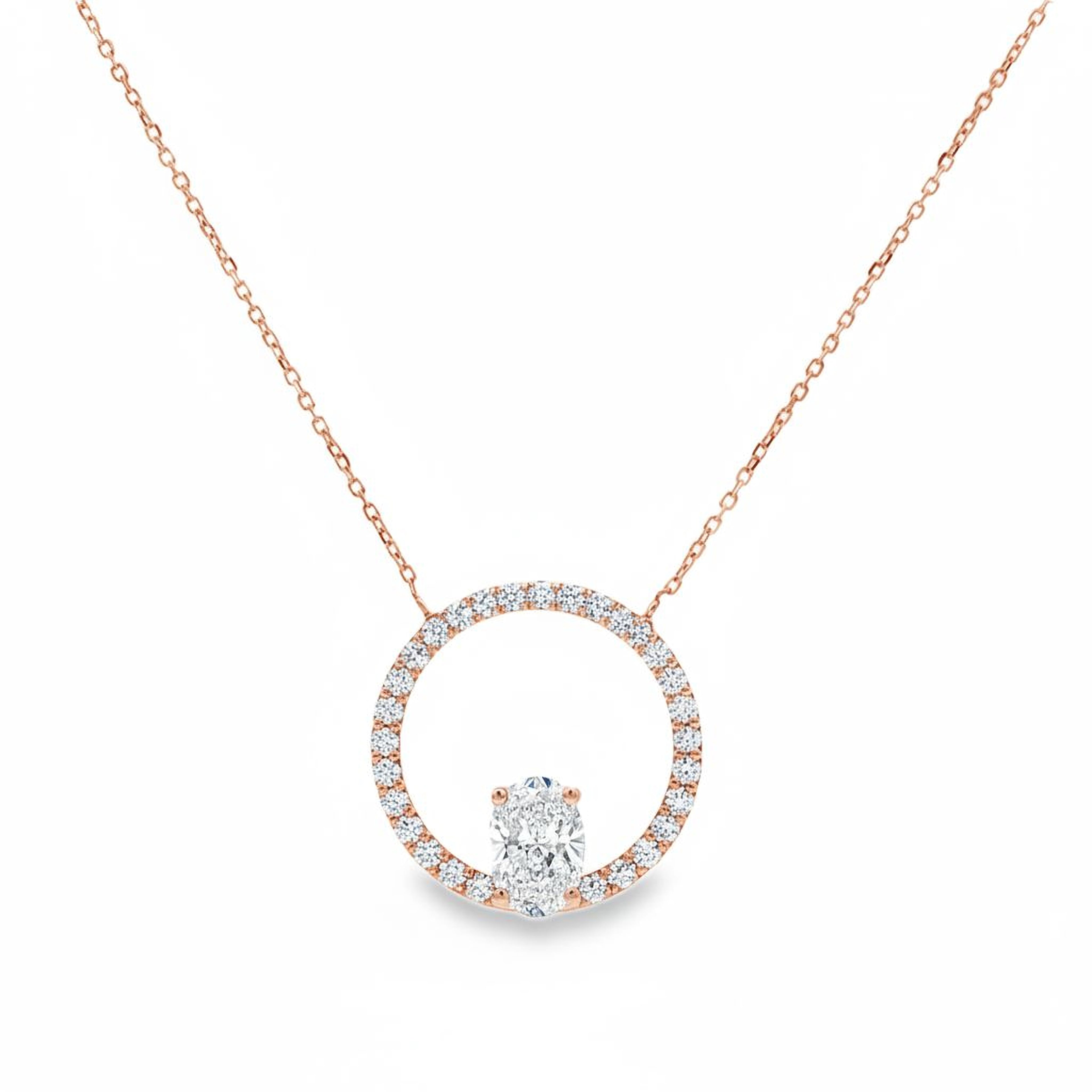 2.5ct Oval Halo Pendant