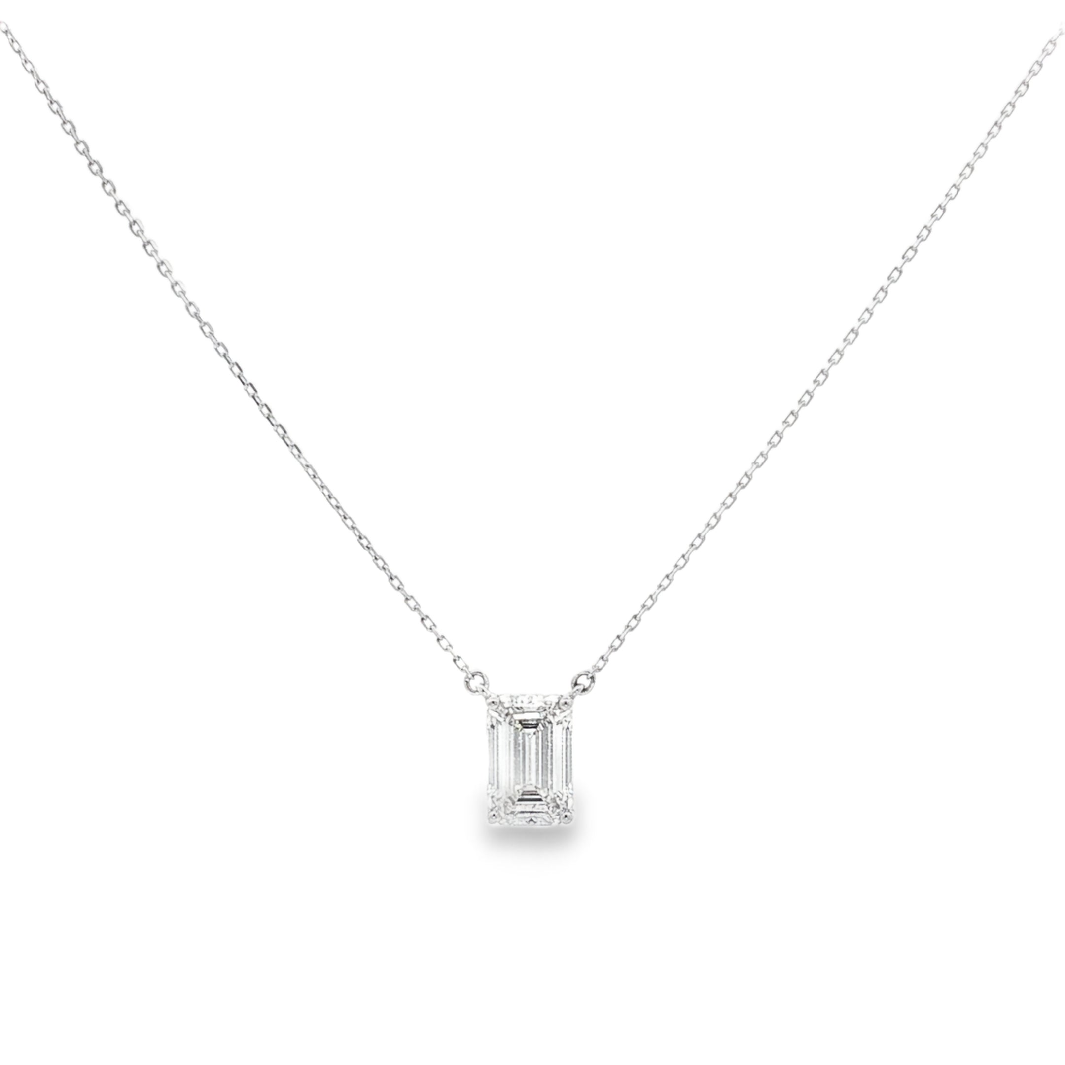 3ct Emerald Cut Pendant