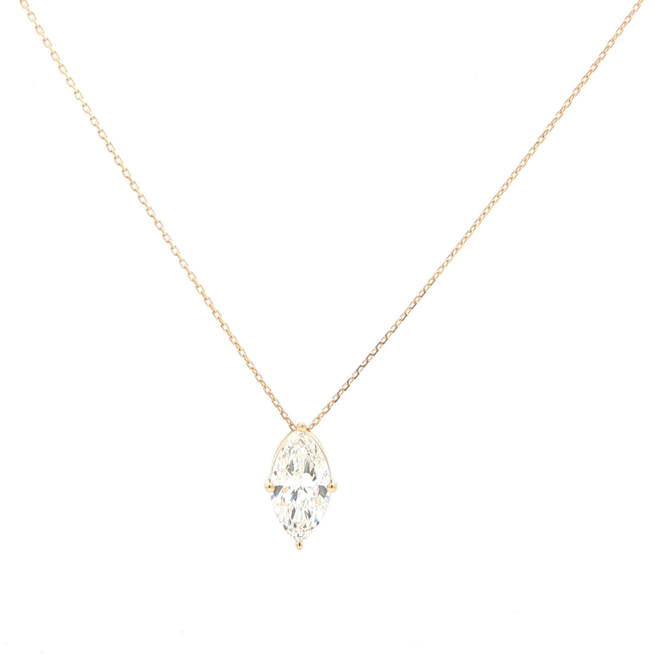 3ct Marquise Cut Brilliant Diamond Solitaire Pendant