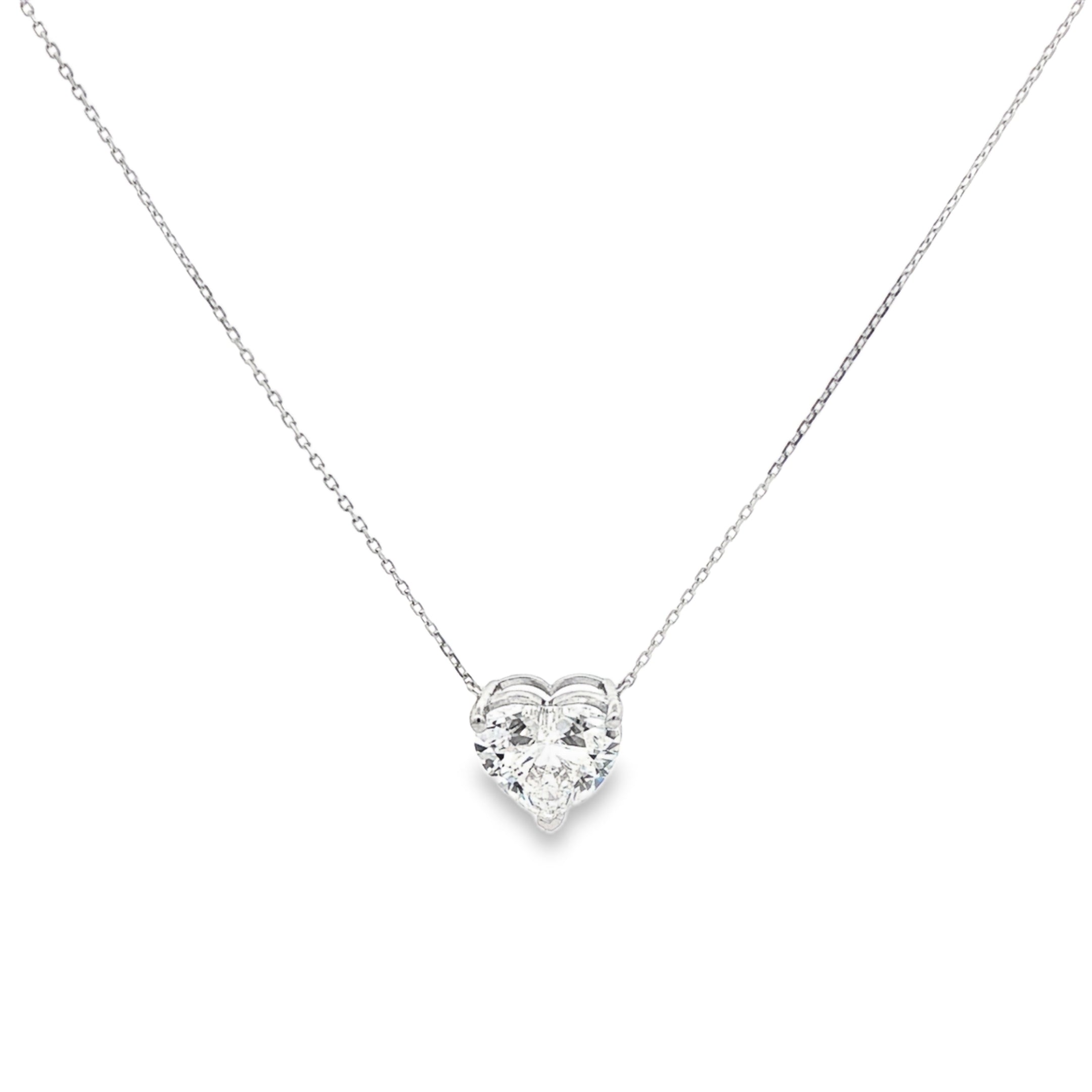 4ct Heart Shaped Brilliant Cut Diamond Pendant