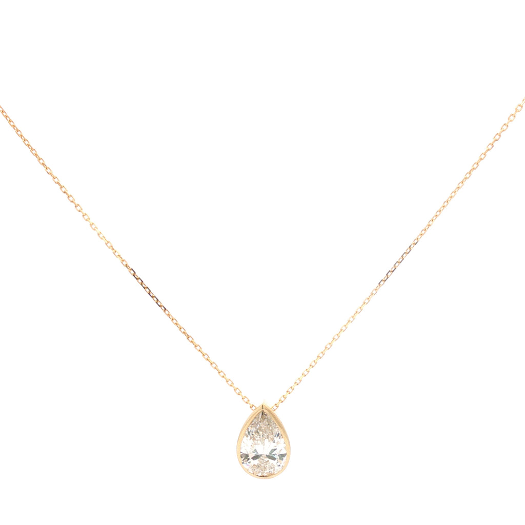 3ct Pear-Cut Diamond Bezel Pendant