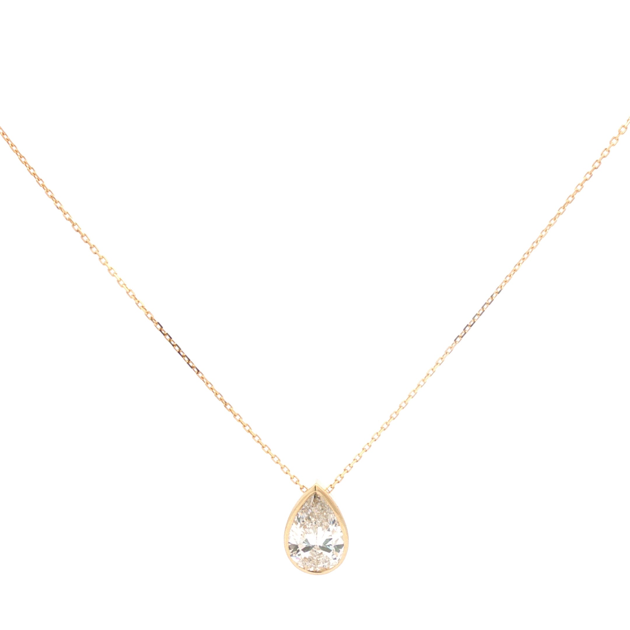 3ct Pear-Cut Diamond Bezel Pendant