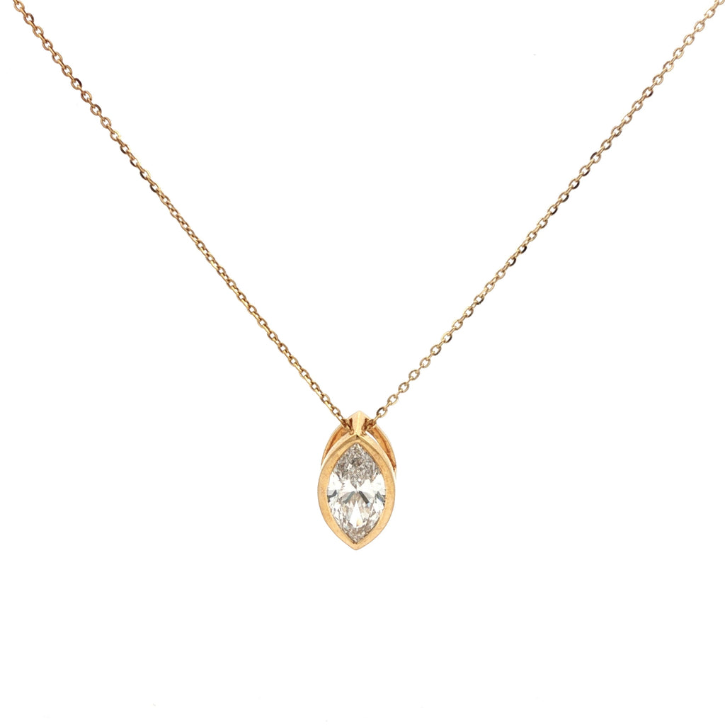 2ct Marquise Diamond Bezel Pendant Necklace
