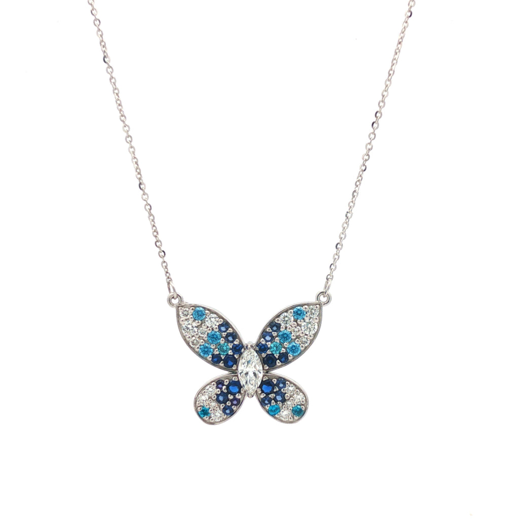 Royal Blue Sapphire Butterfly Necklace