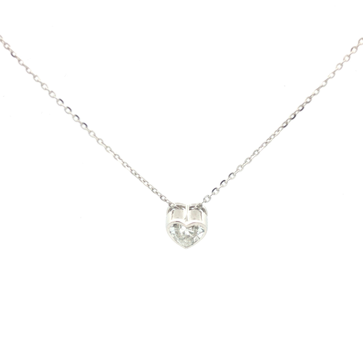 1ct Heart-Shaped Diamond Solitaire Necklace