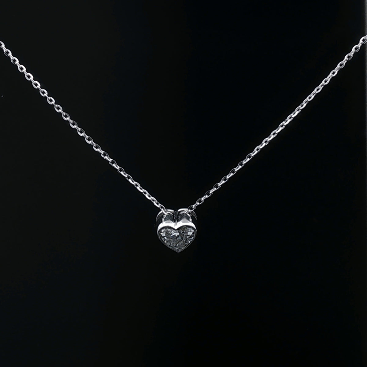 1ct Heart-Shaped Diamond Solitaire Necklace