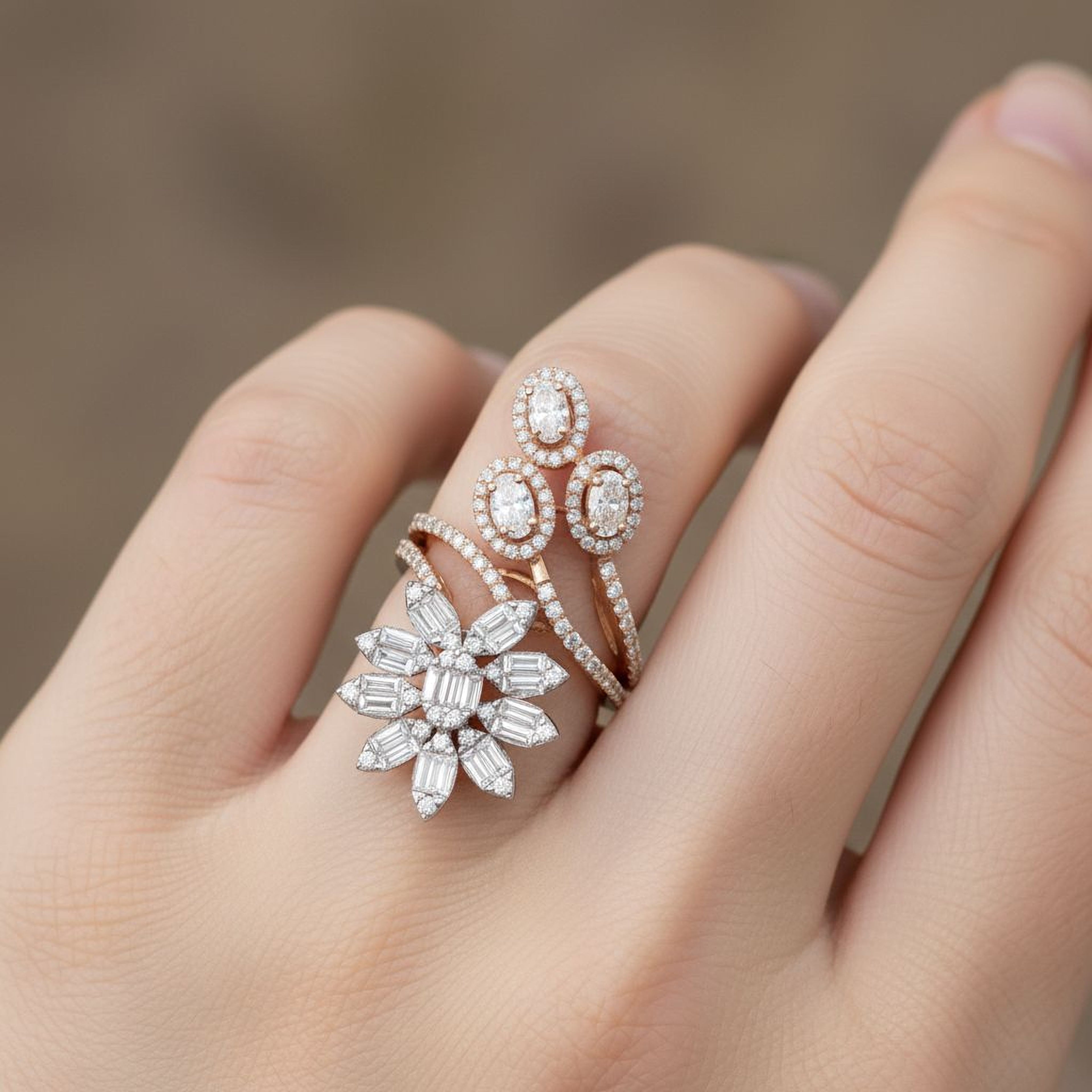 Baguette Bloom Ring