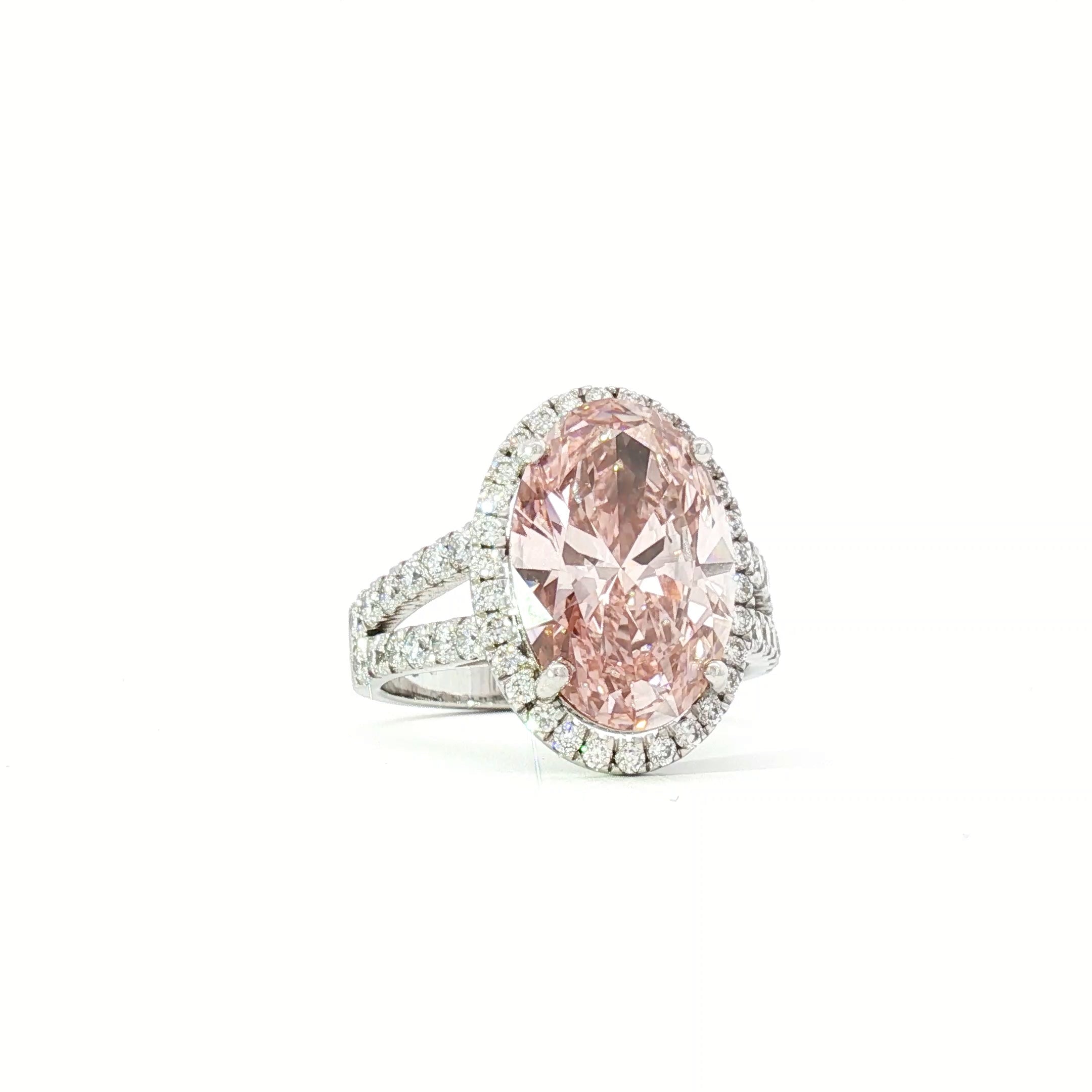 6ct Oval Pink Diamond Ring