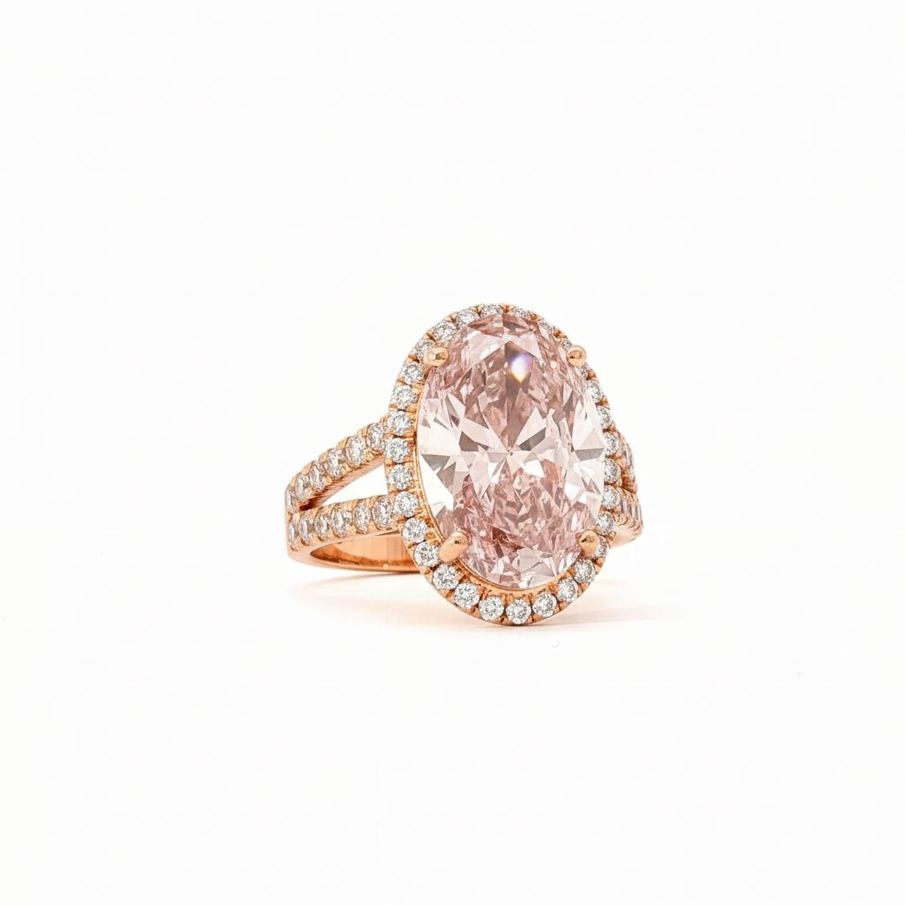 6ct Oval Pink Diamond Ring