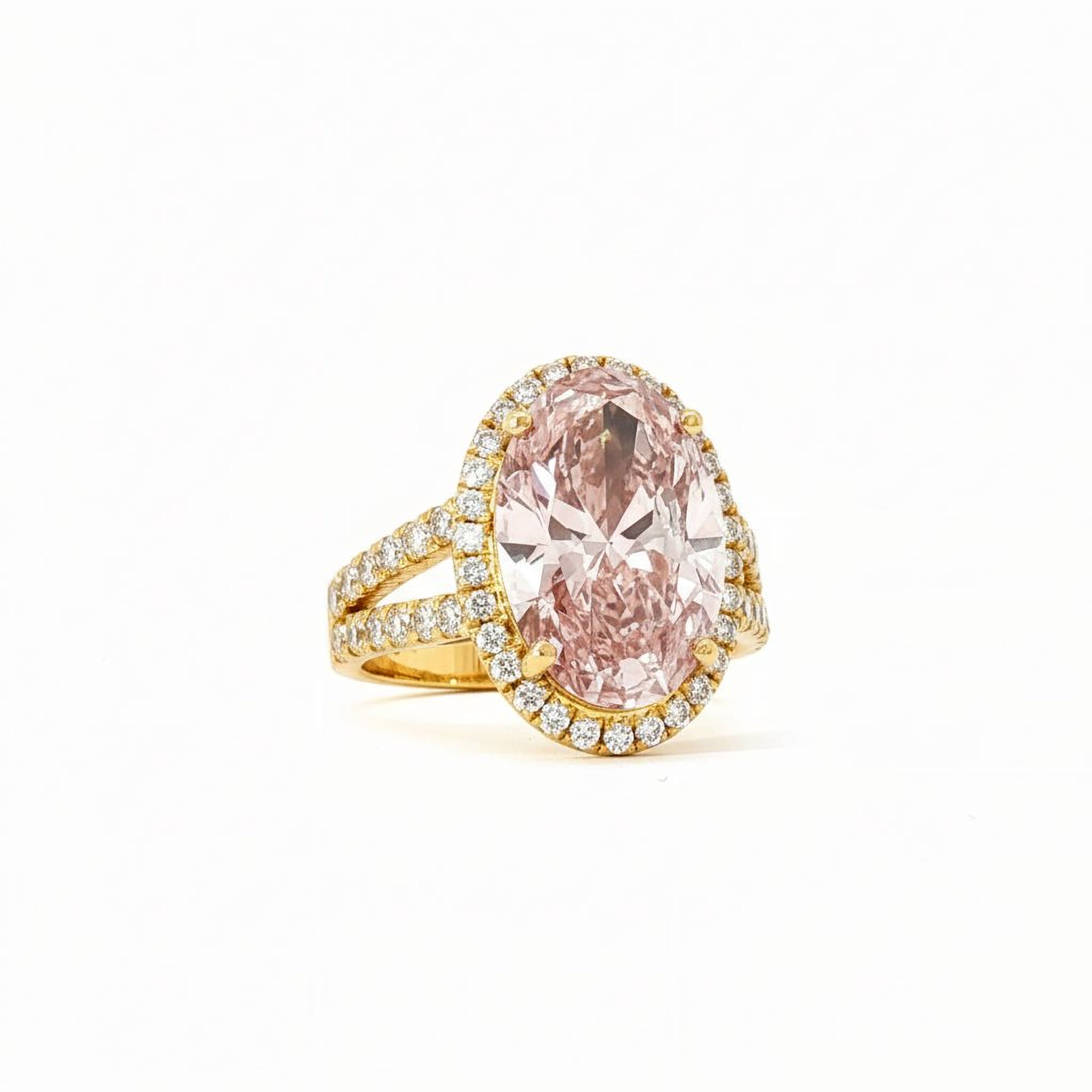 6ct Oval Pink Diamond Ring
