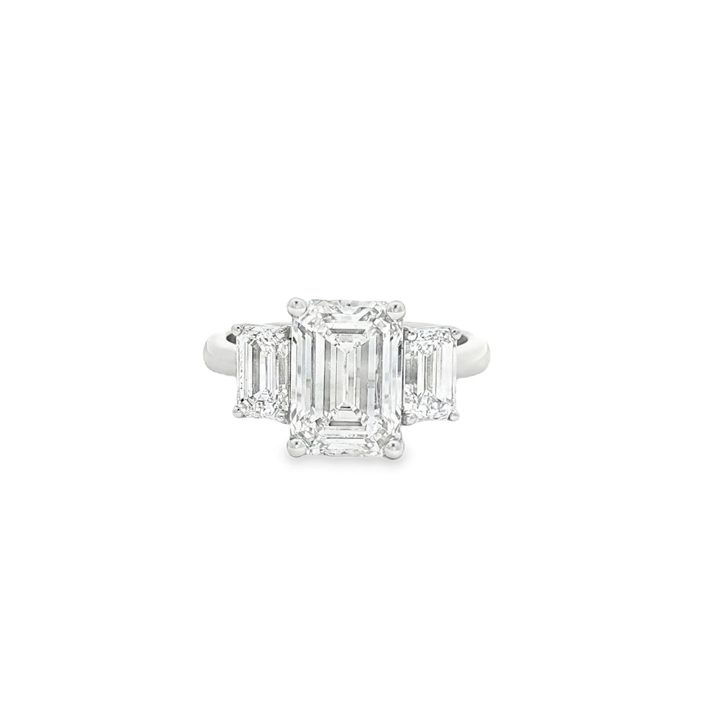 3ct Tri-Emerald Engagement Ring