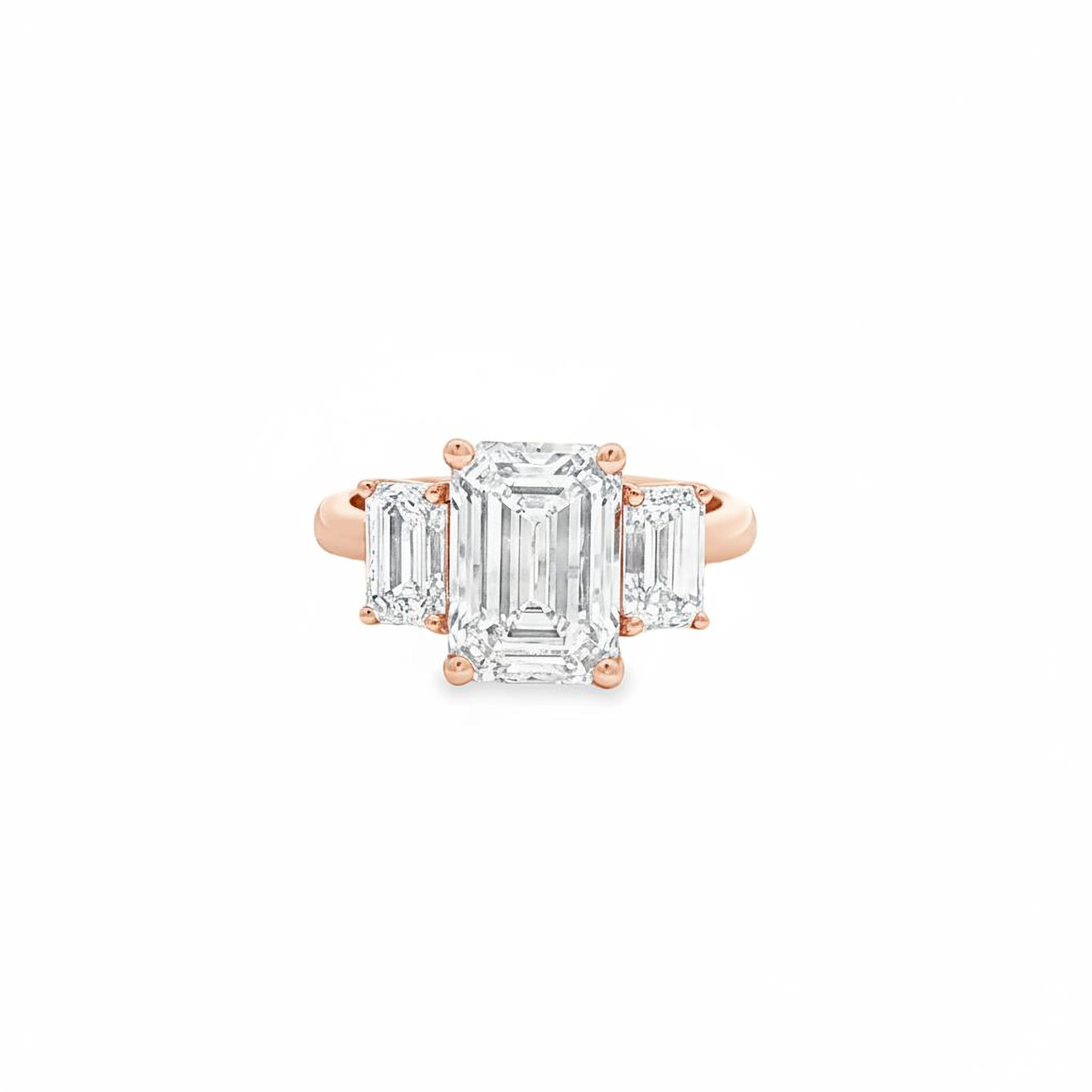3ct Tri-Emerald Engagement Ring