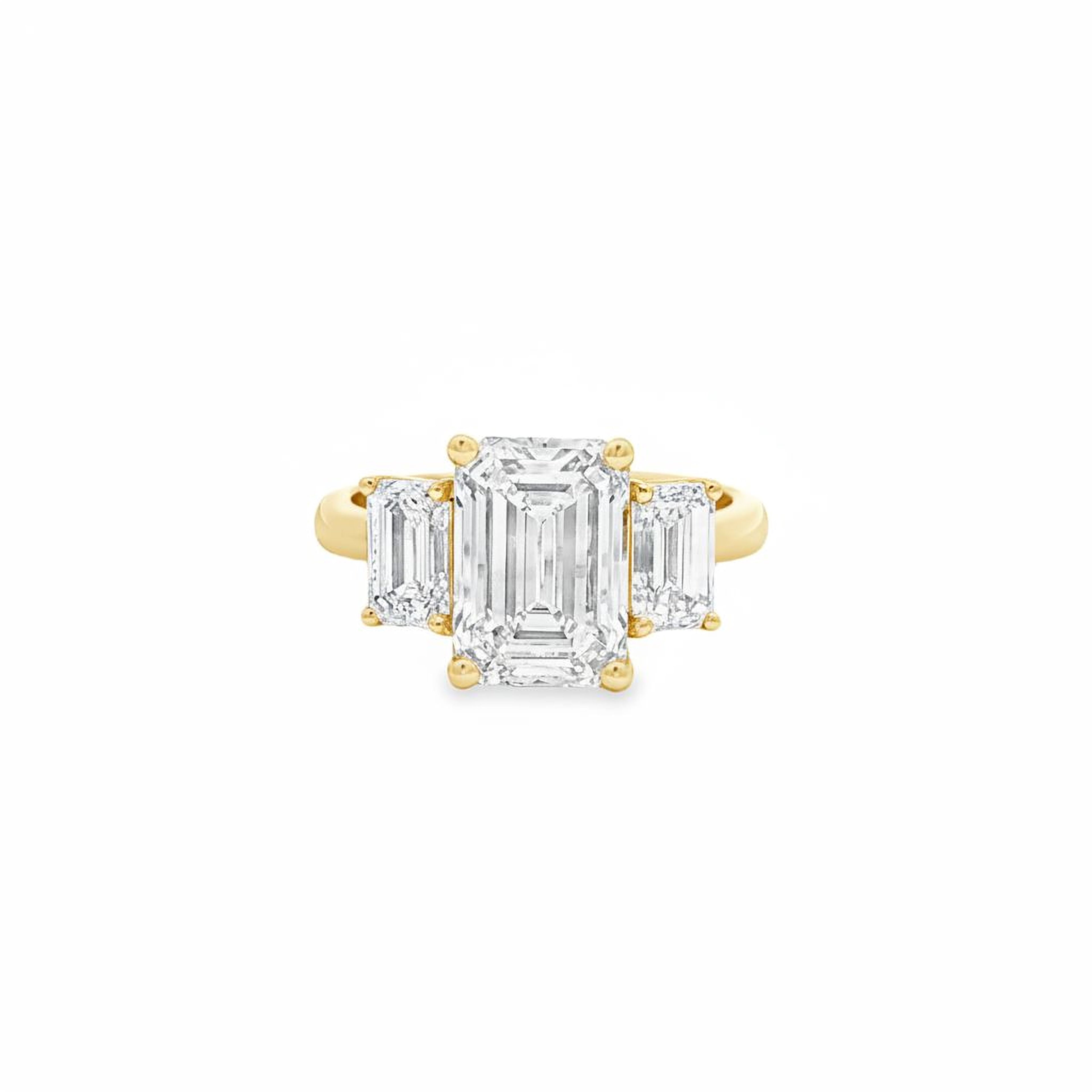 3ct Tri-Emerald Engagement Ring