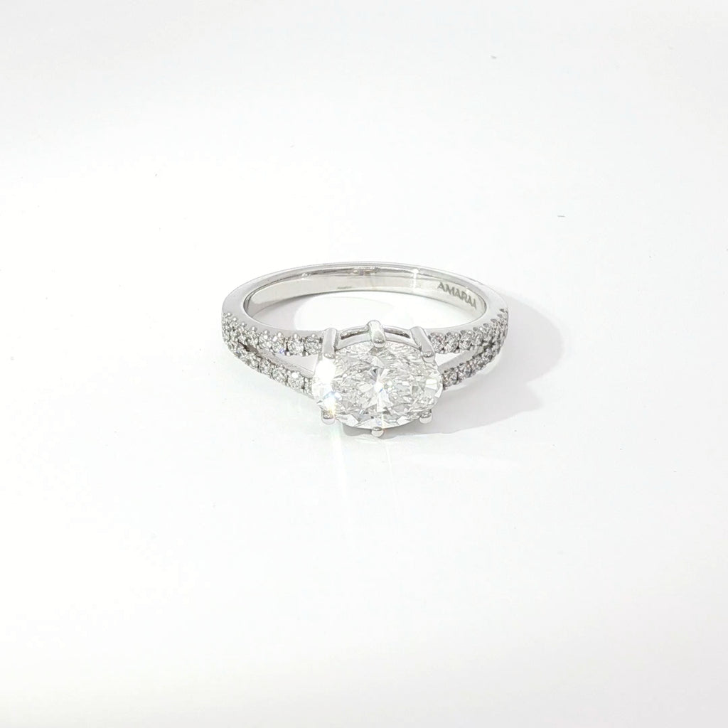 1.5ct Sideways Oval Engagement Ring