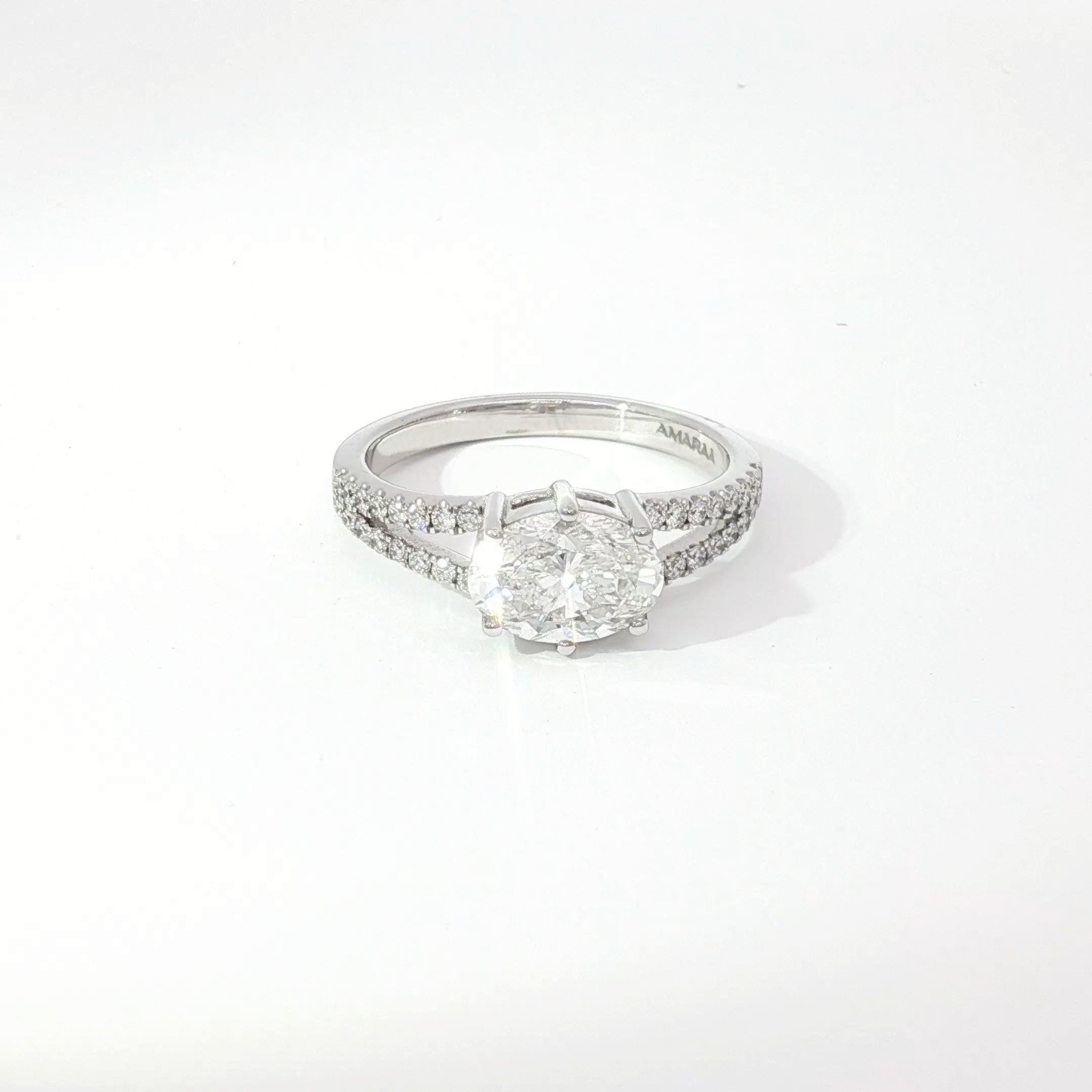 1.5ct Sideways Oval Engagement Ring
