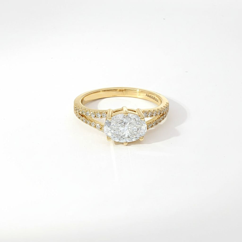 1.5ct Sideways Oval Engagement Ring