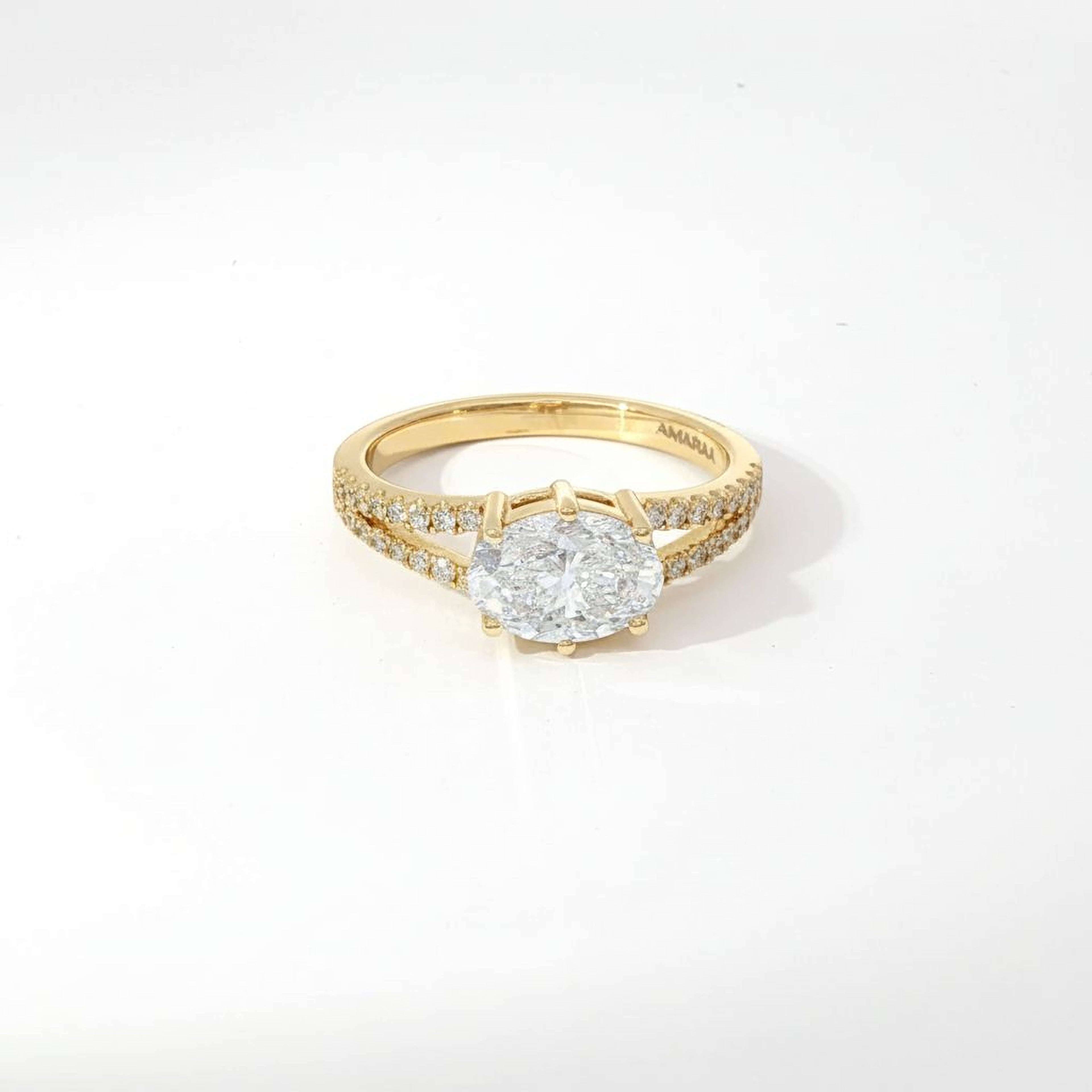 1.5ct Sideways Oval Engagement Ring