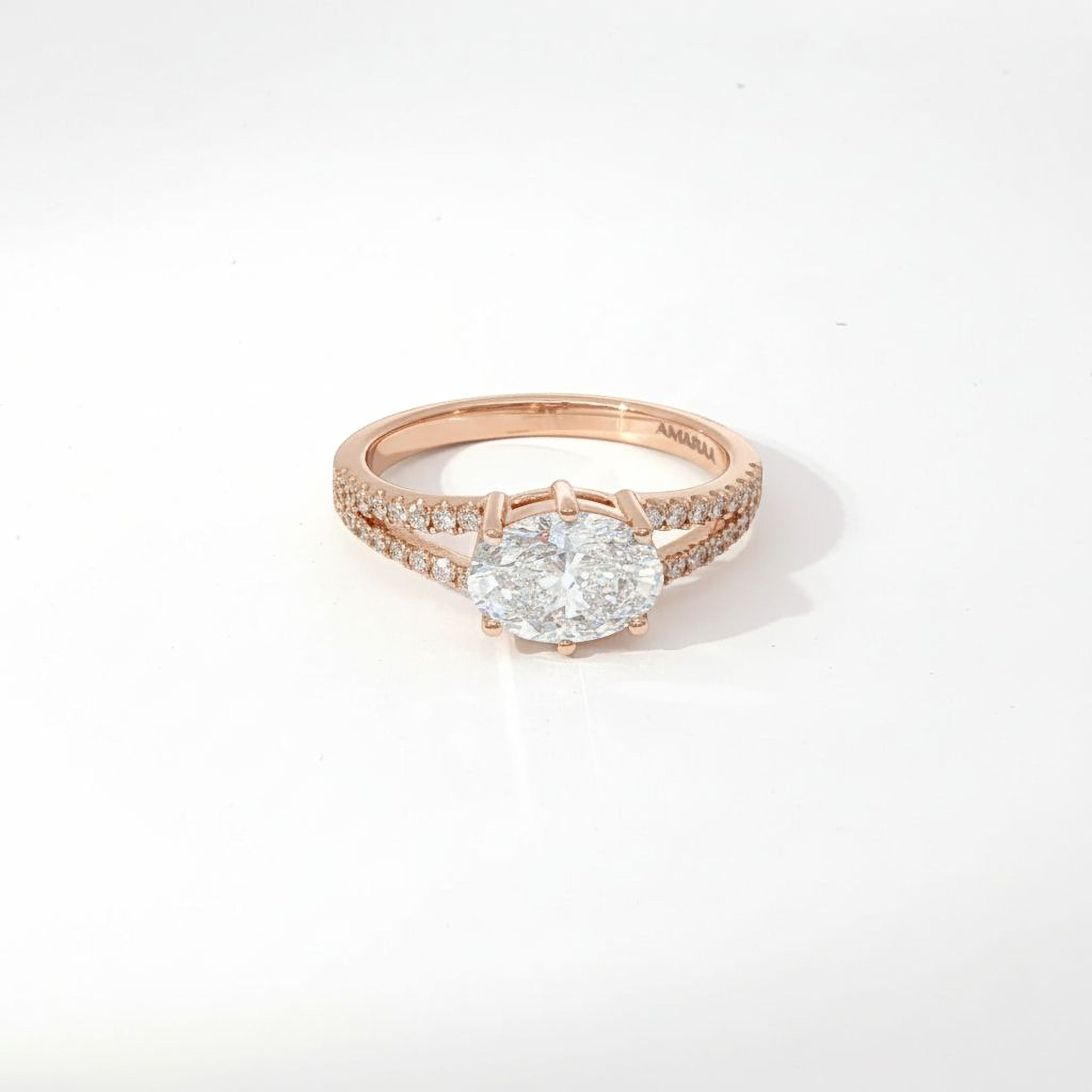 1.5ct Sideways Oval Engagement Ring