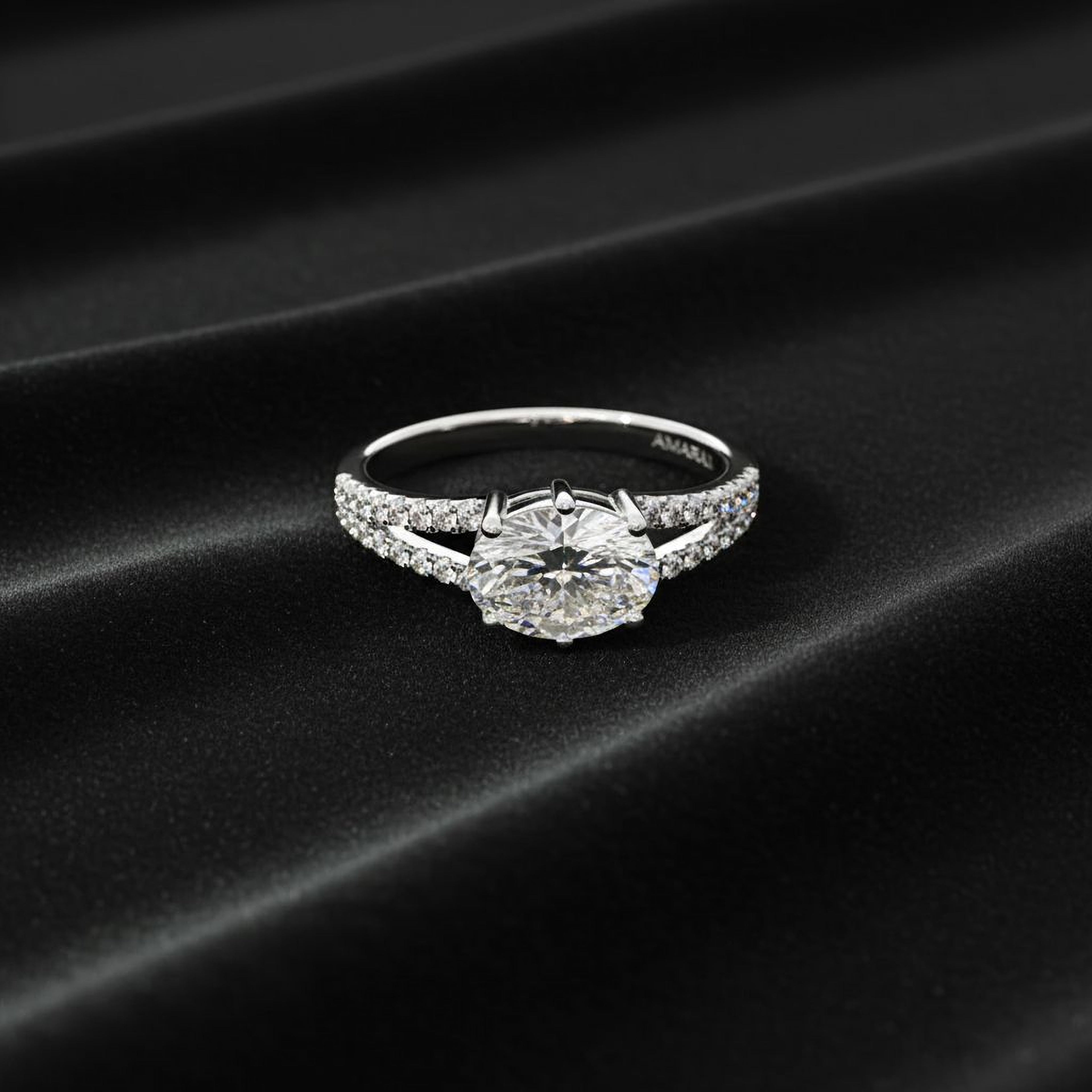 1.5ct Sideways Oval Engagement Ring