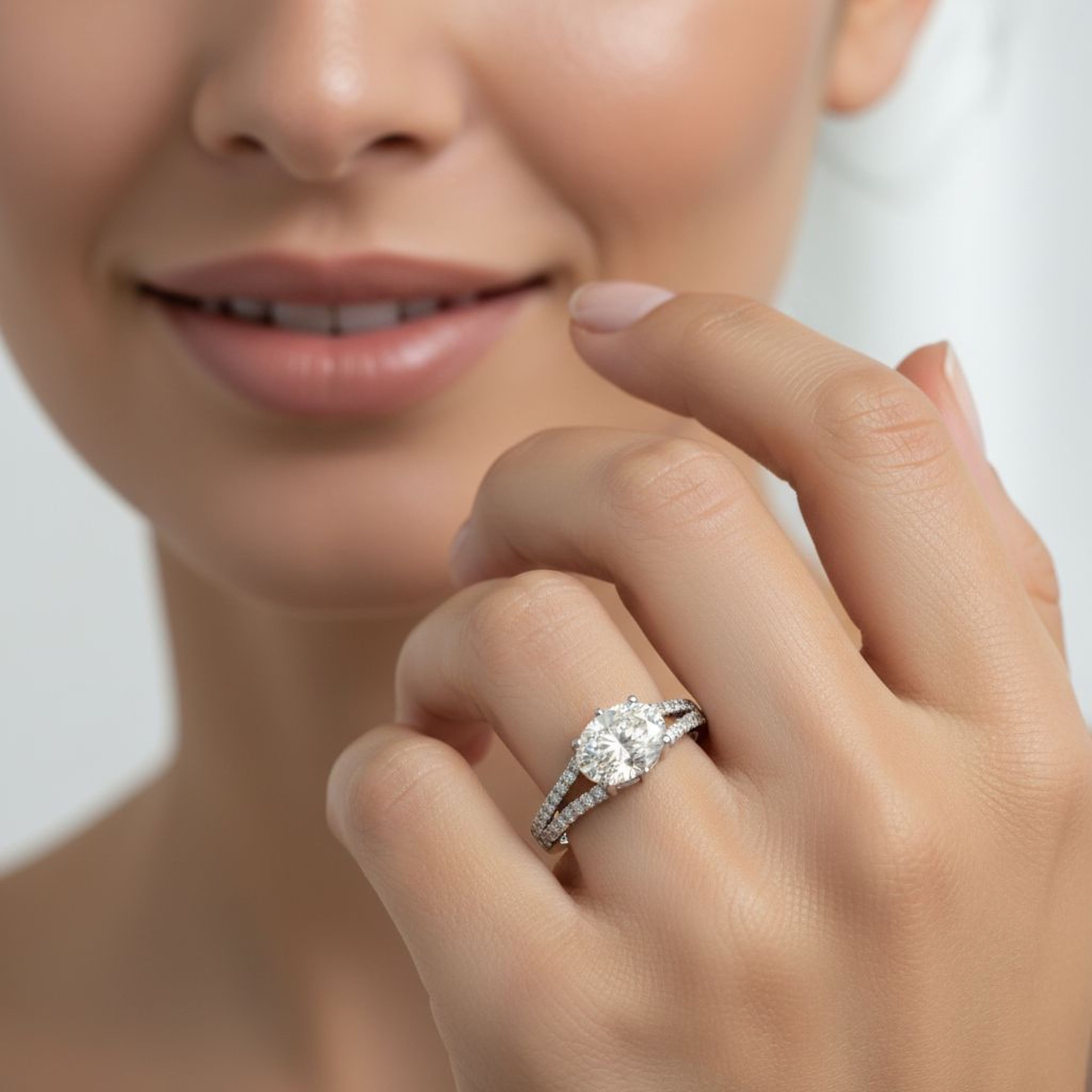 1.5ct Sideways Oval Engagement Ring