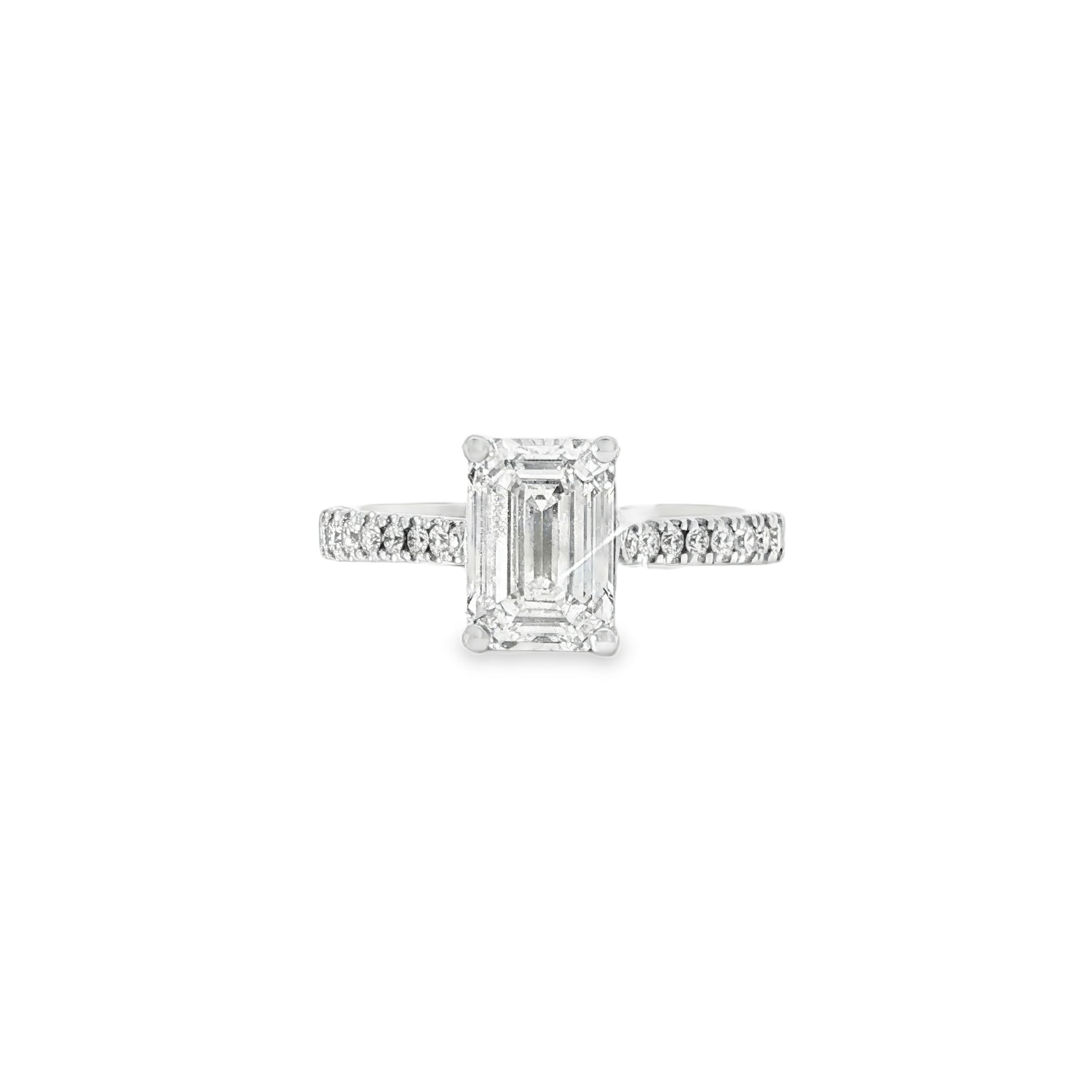 2ct Emerald Eternity Engagement Ring