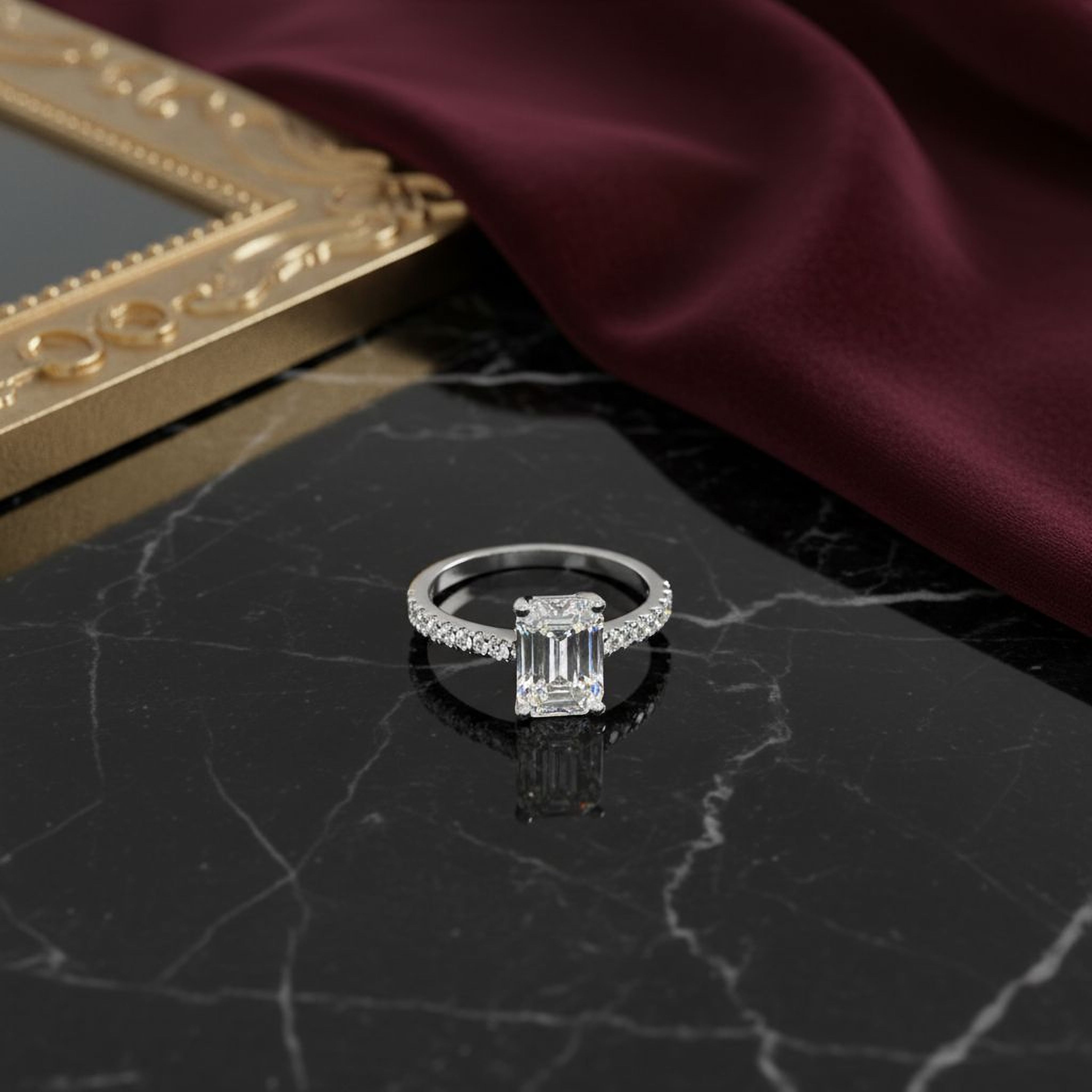 2ct Emerald Eternity Engagement Ring
