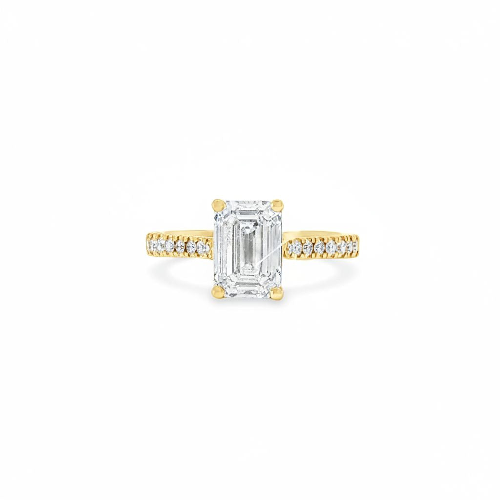 2ct Emerald Eternity Engagement Ring