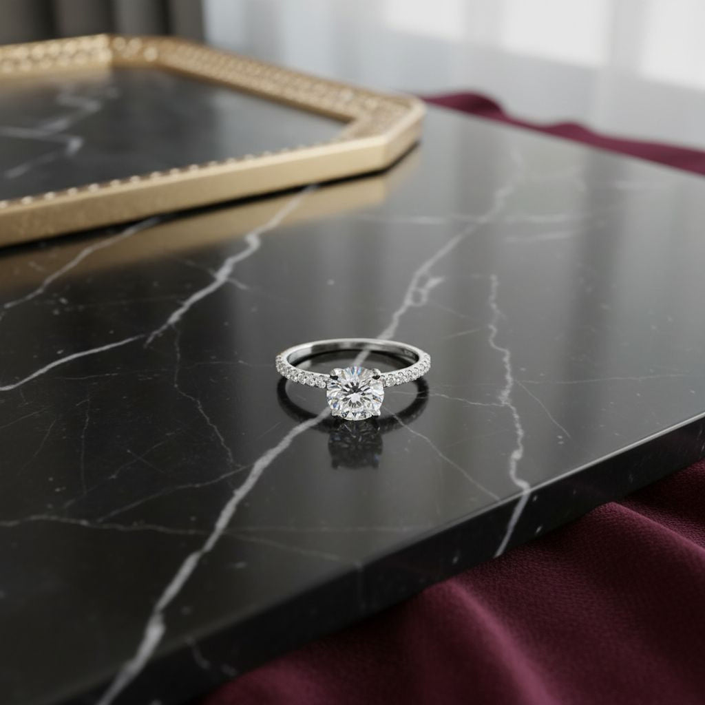 1ct Round Simple Engagement Ring