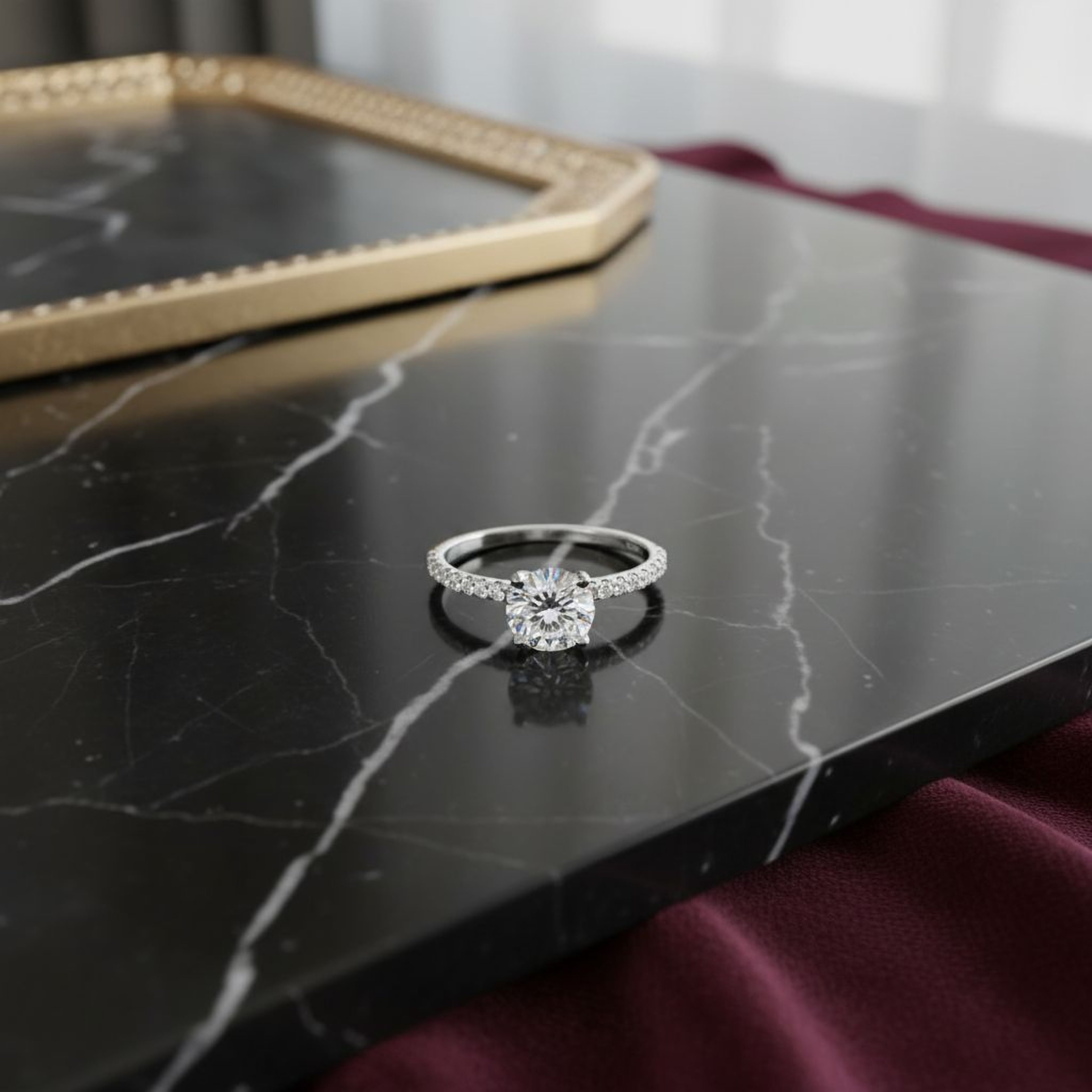 1ct Round Simple Engagement Ring