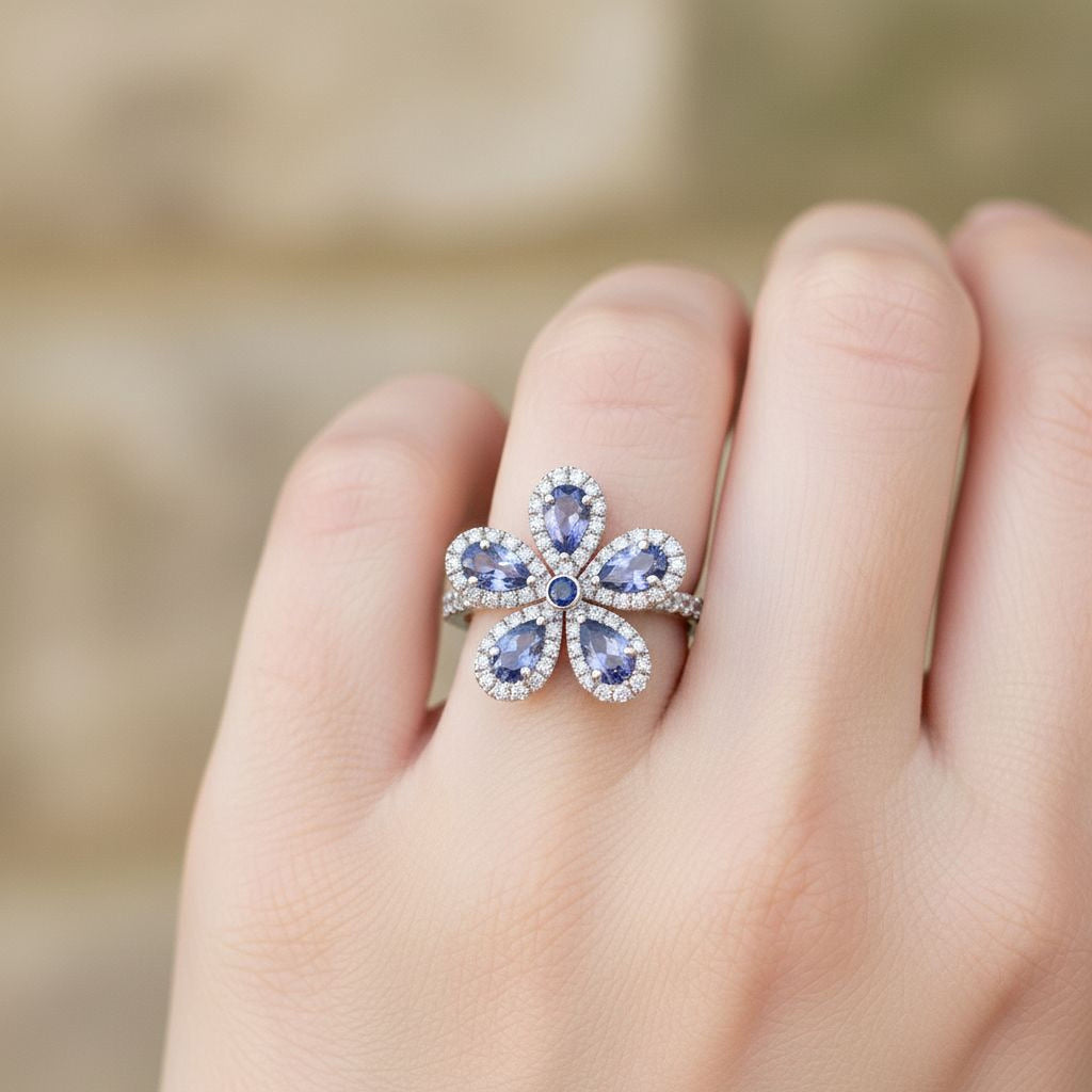 Flower Ring (Blue)