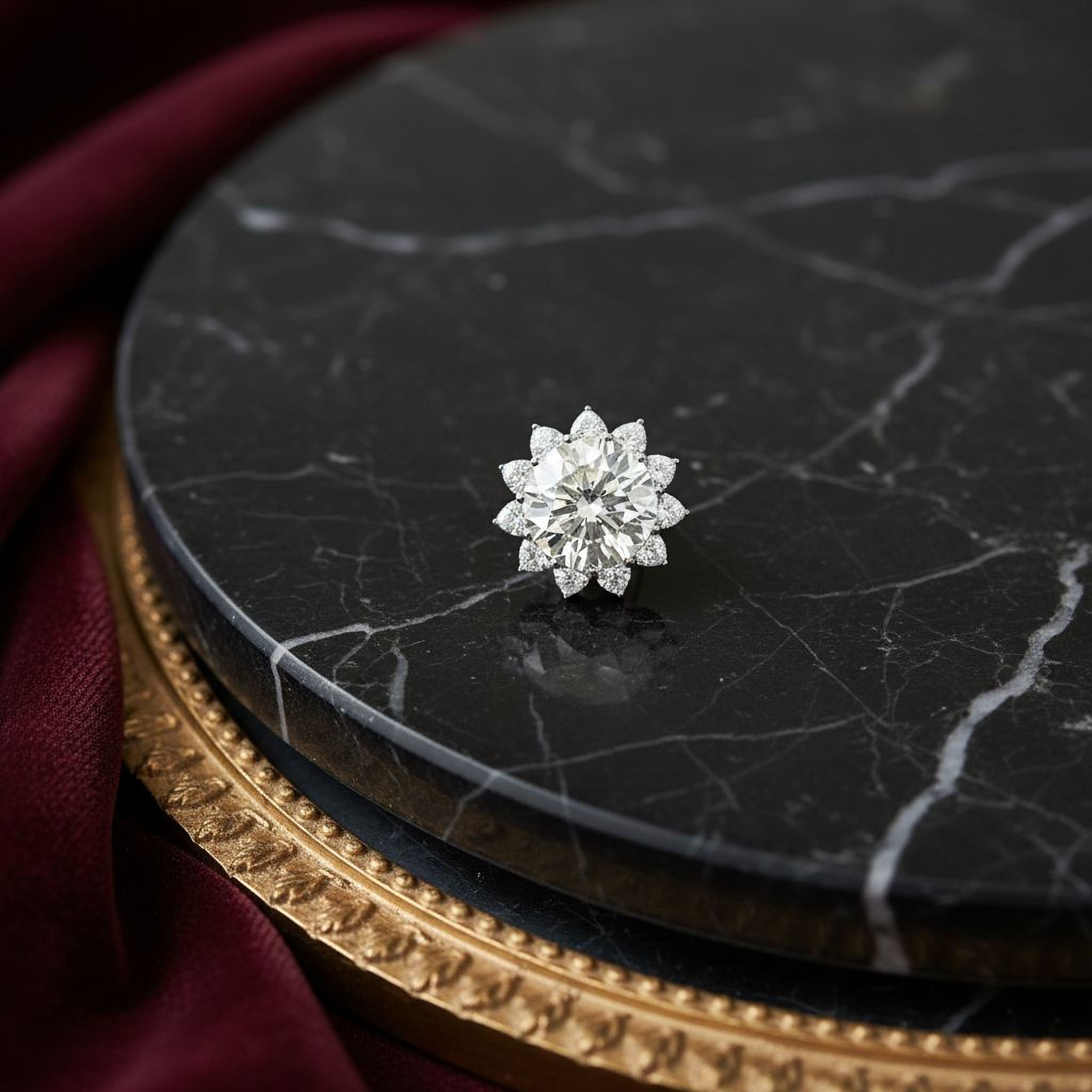 10ct Round Flower Ring