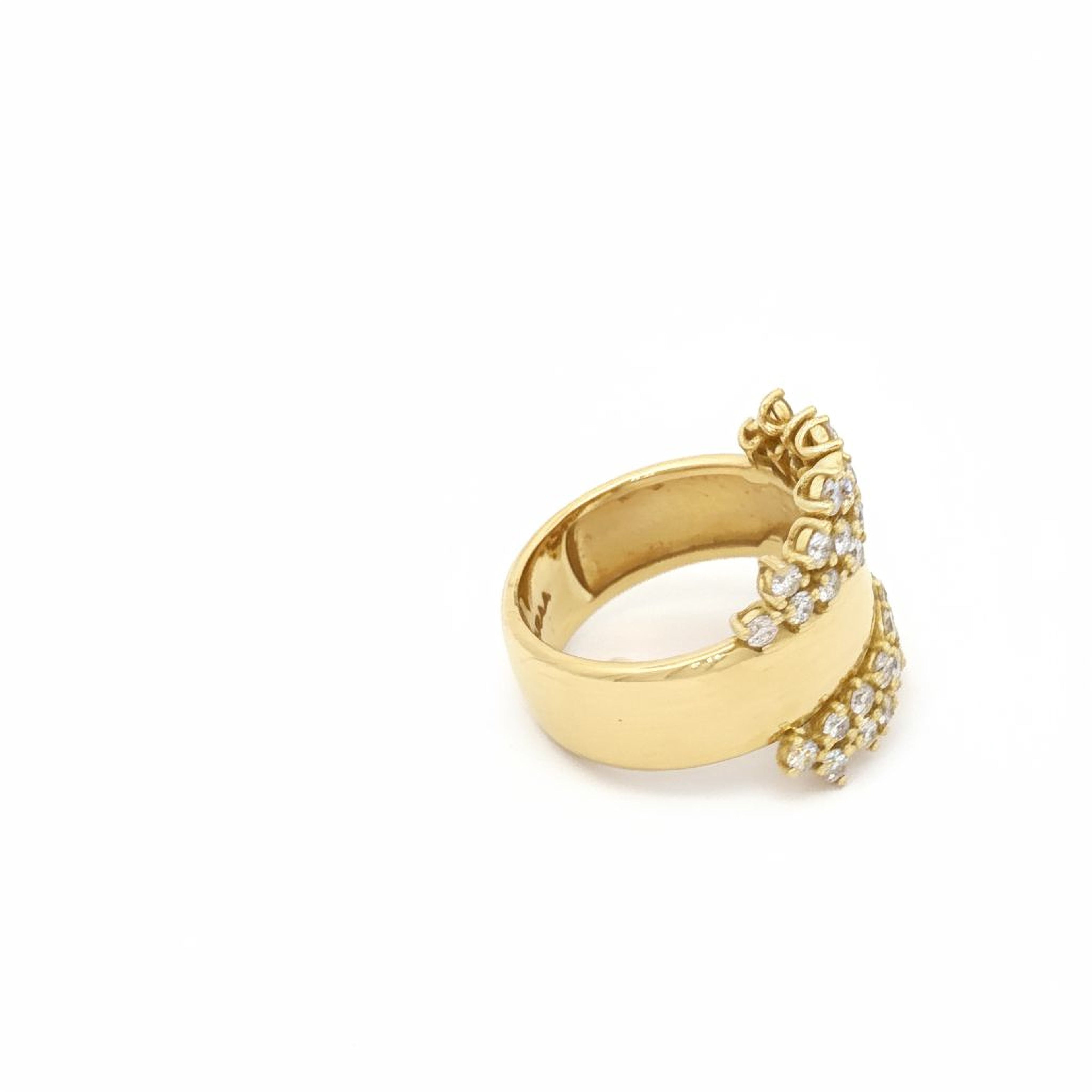 Gold Thick Band with Clustered Diamonds