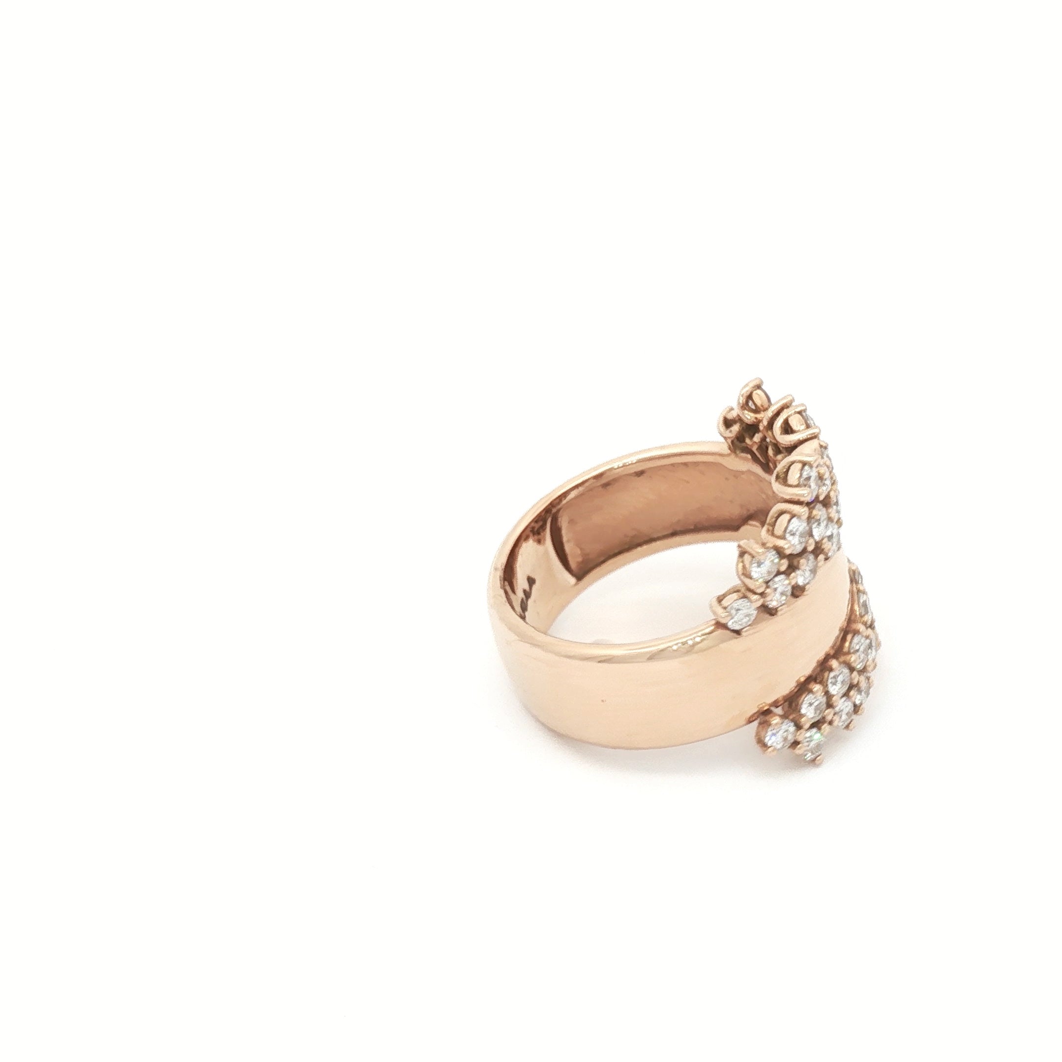 Gold Thick Band with Clustered Diamonds